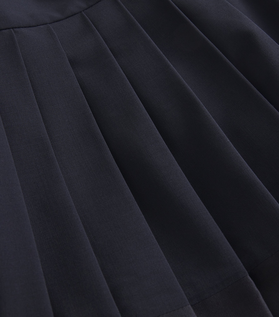 Two-Tone Pleated Midi Skirt NAVY BLUE Image 5