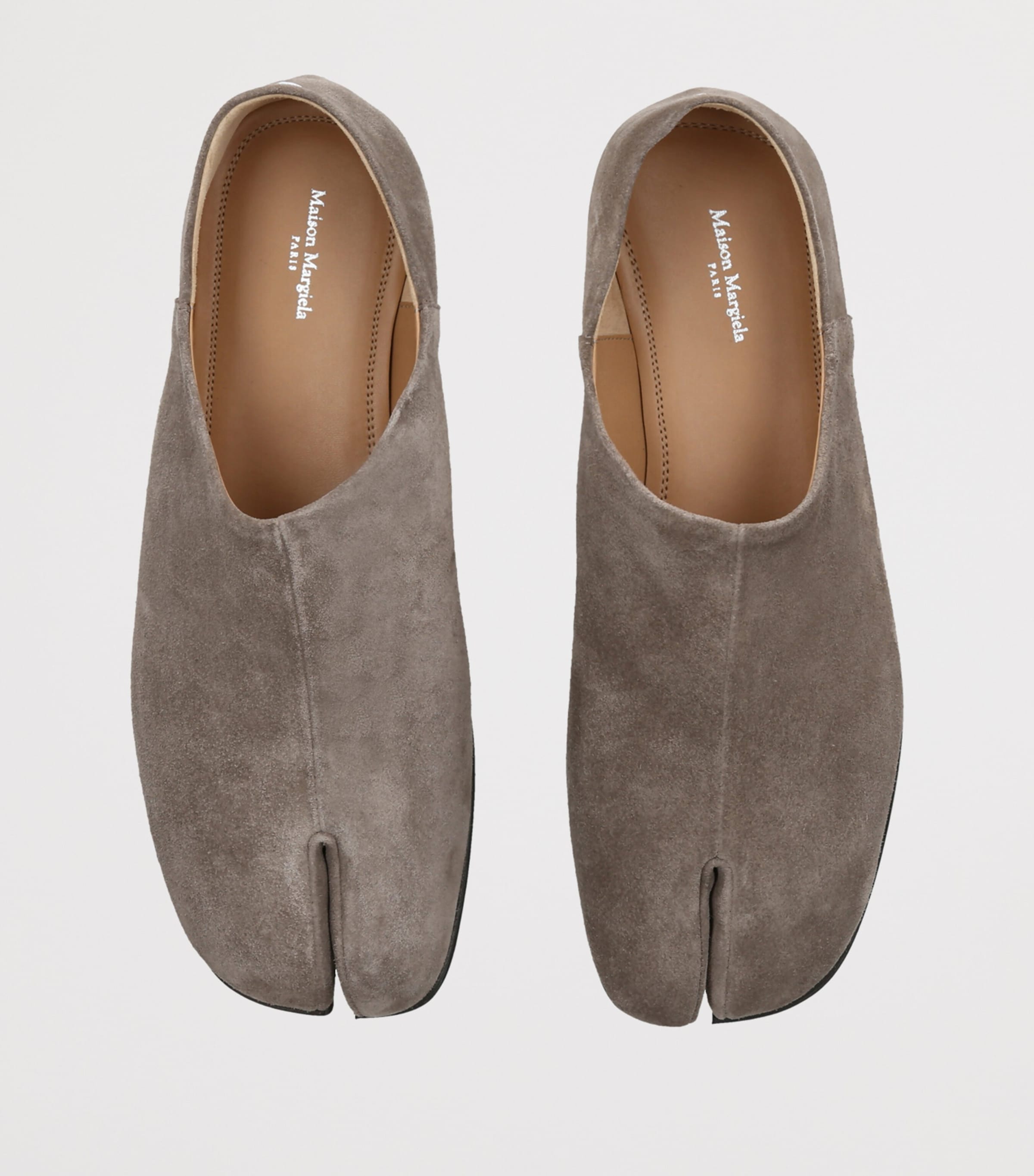 Maison Margiela Suede Tabi Babouche Mules Taupe Image 3