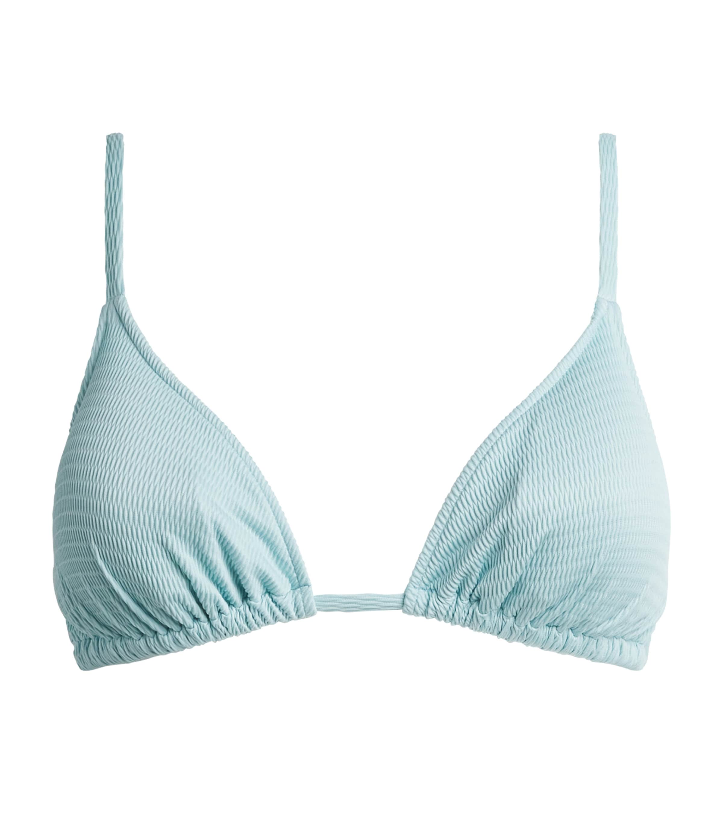 Wolford Womens Textured Triangle Bikini Top Aqua Image 1