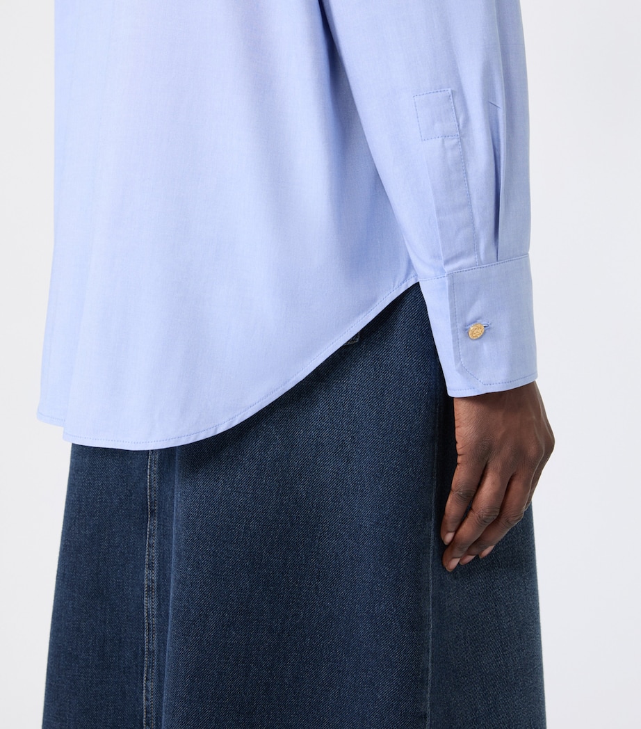 Max Mara Womens Cotton Oxford Shirt Light Blue Image 5