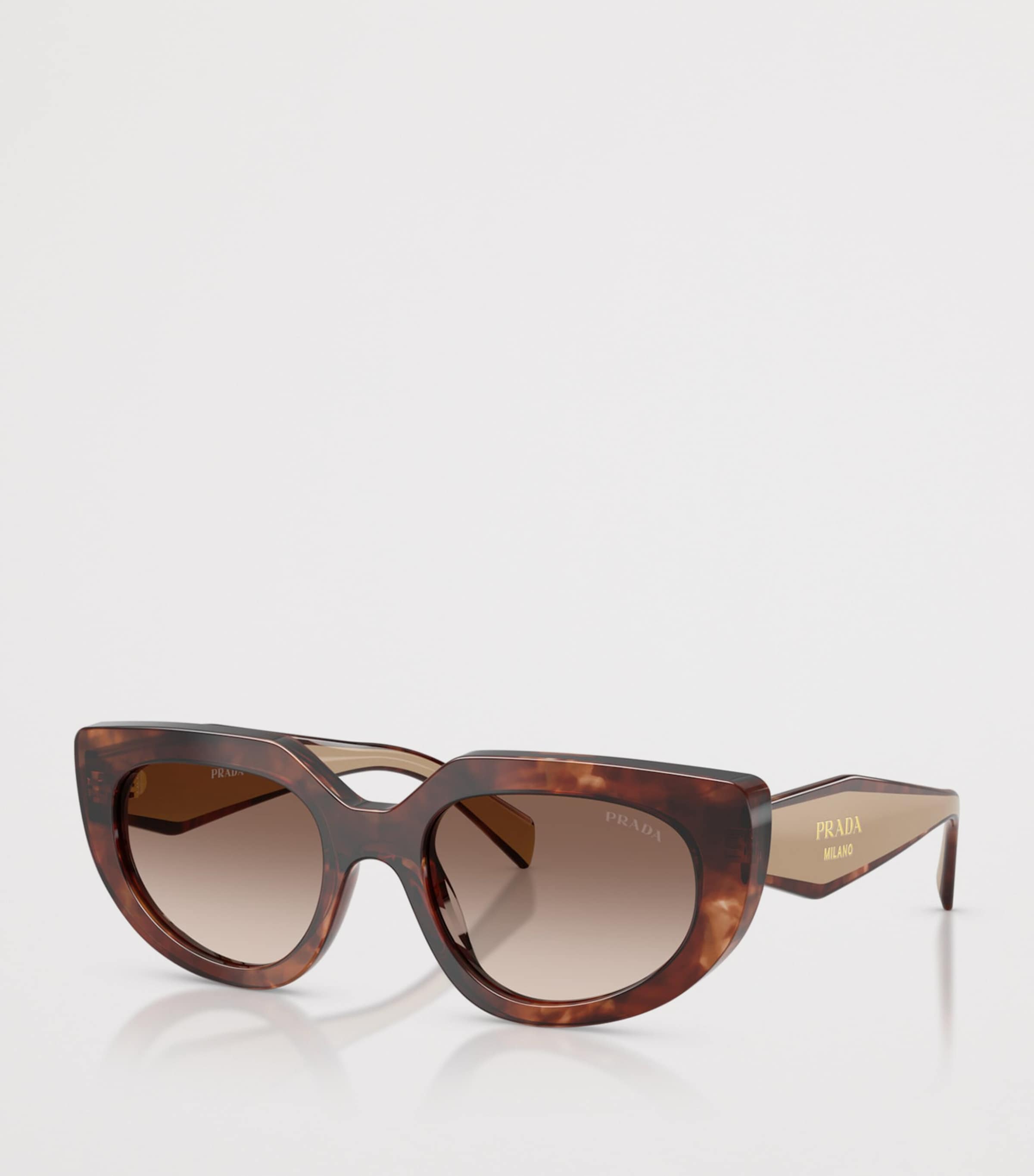 Prada PR D02S  Oval Sunglasses Brown Image 2