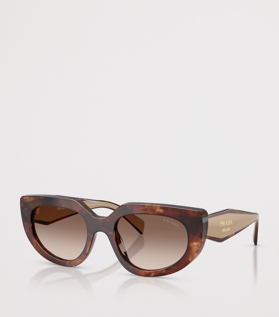 Prada PR D02S Oval Sunglasses Brown Image 2