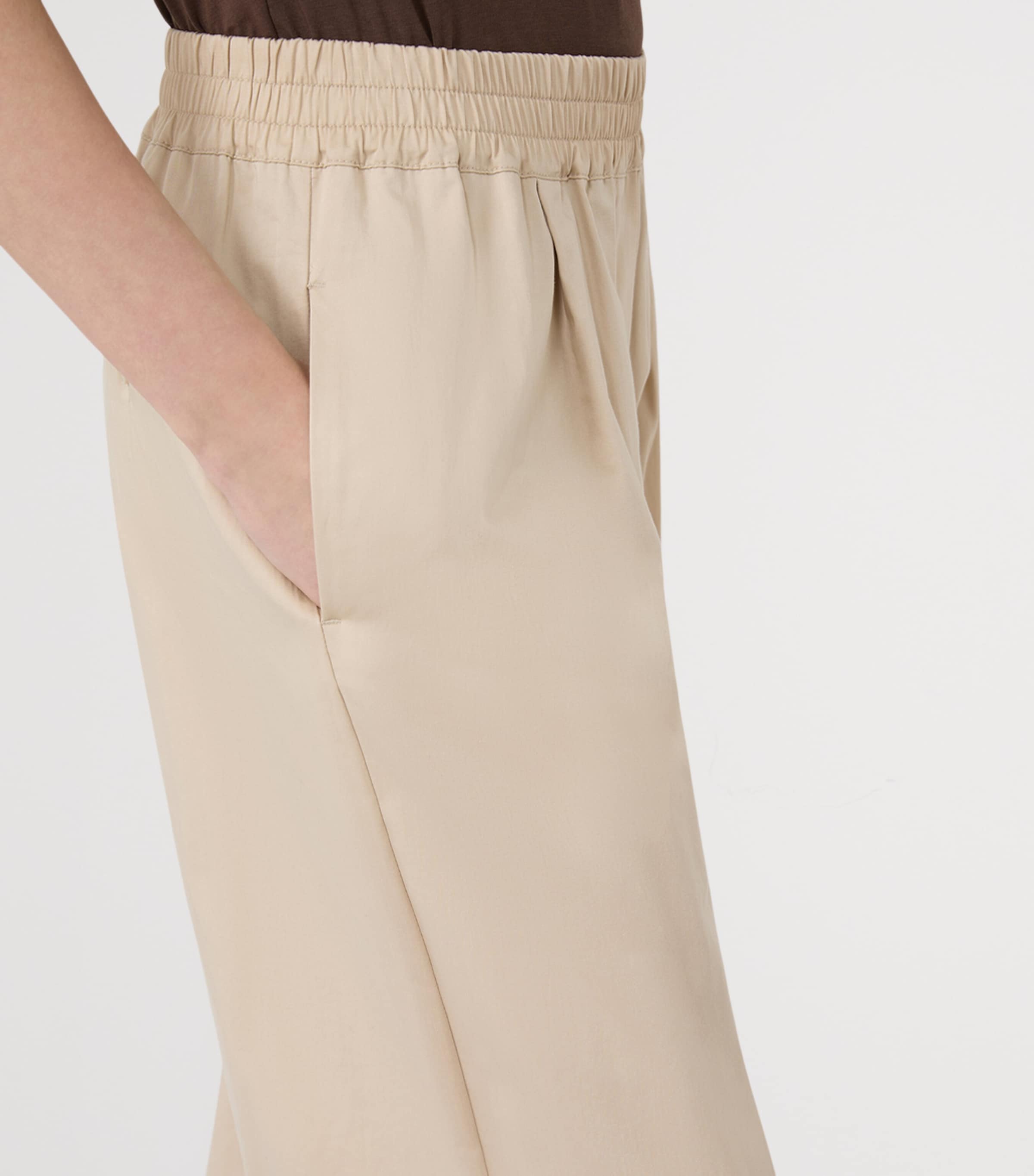Weekend Max Mara Womens Cotton Cropped Wide-Leg Trousers Beige Image 5