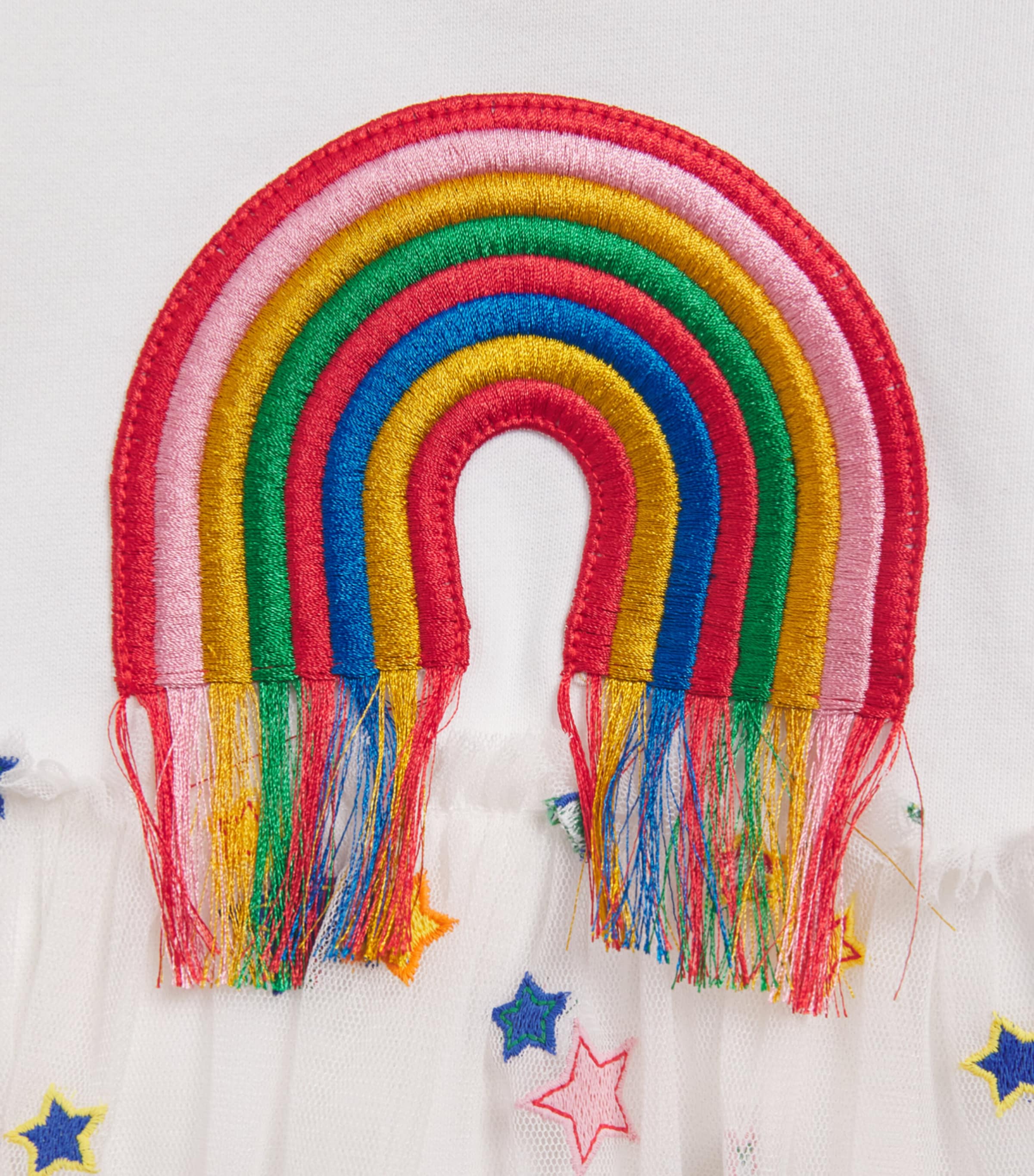 Stella McCartney Kids Cotton-Tulle Rainbow Dress (3-36 Months) Ivory Image 3