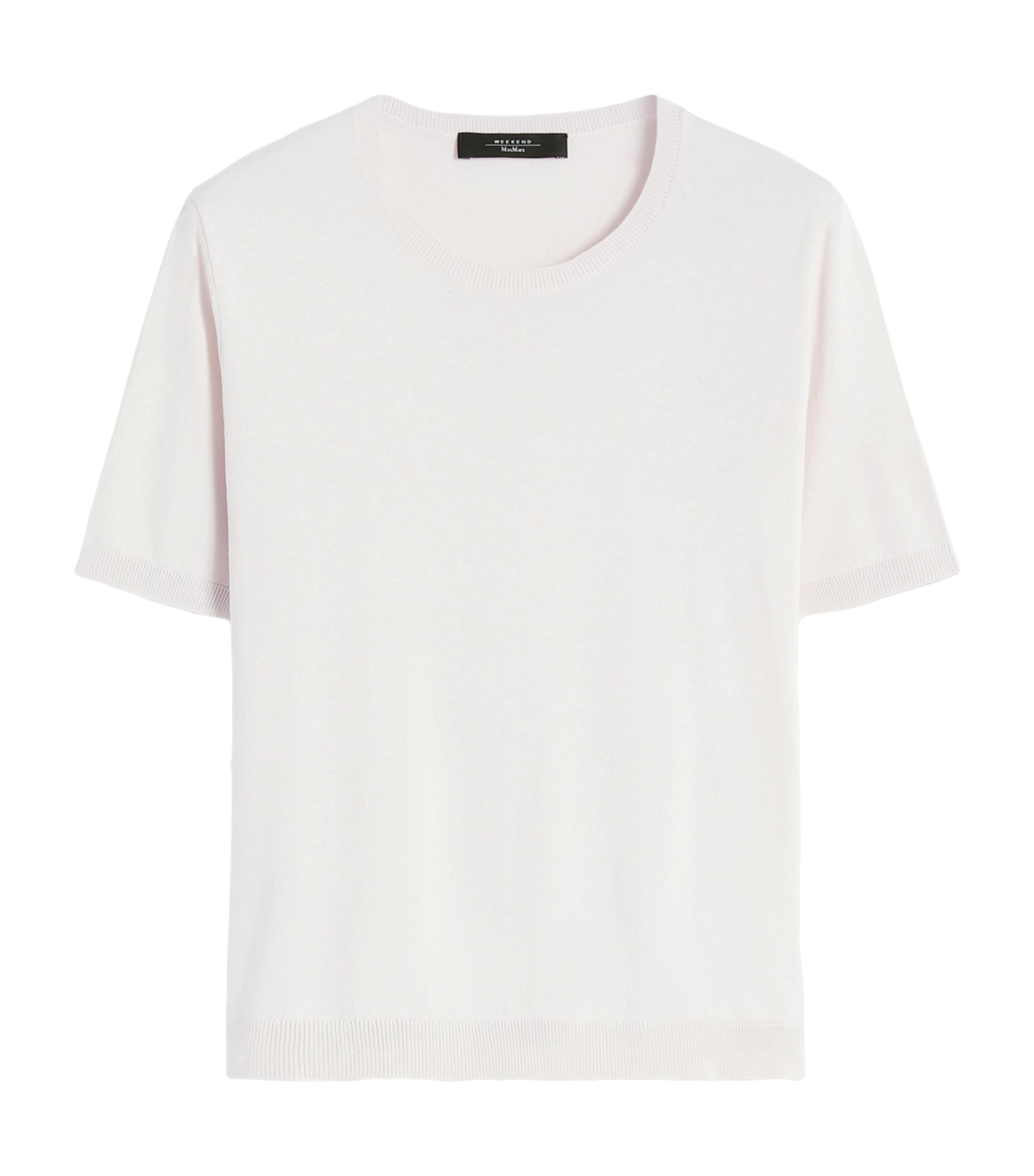 Weekend Max Mara Womens Silk-Cotton Knitted Top Ecru Image 1