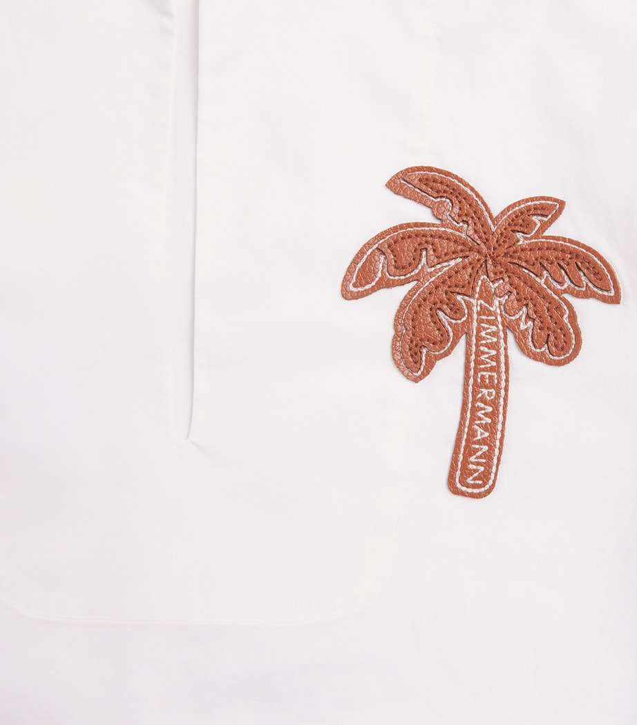 Zimmermann Kids Cotton Embroidered Indra Dress (2-12 Years) Ivory Image 3