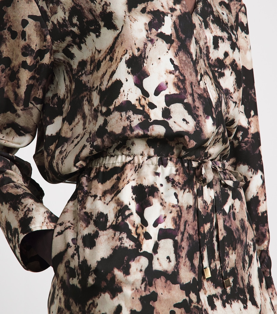 Agnona Womens Silk Printed Shirt Drk Bgdy Image 3