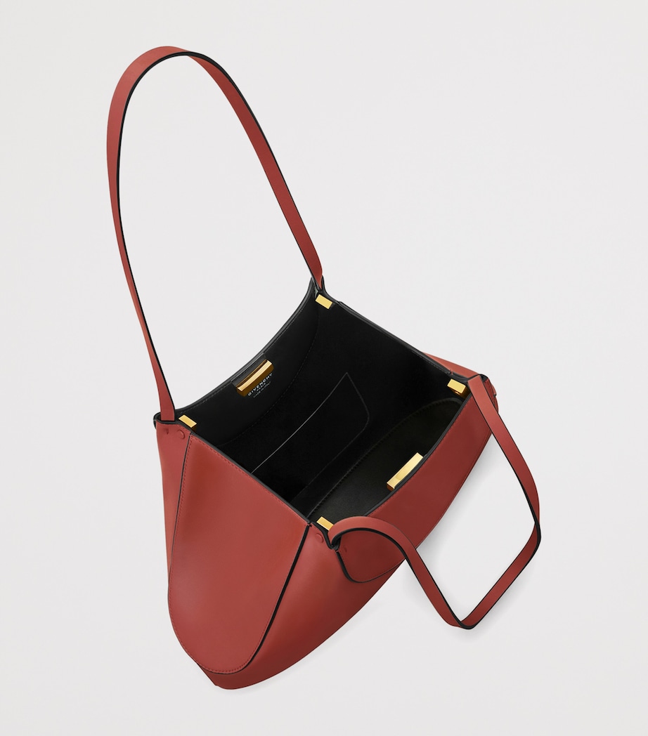 Small Leather Facet Shoulder Bag TERRACOTTA Image 5