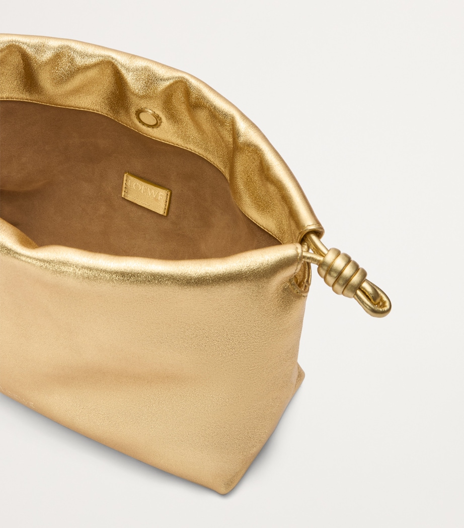 Medium Metallic Leather Flamenco Purse GOLD Image 7
