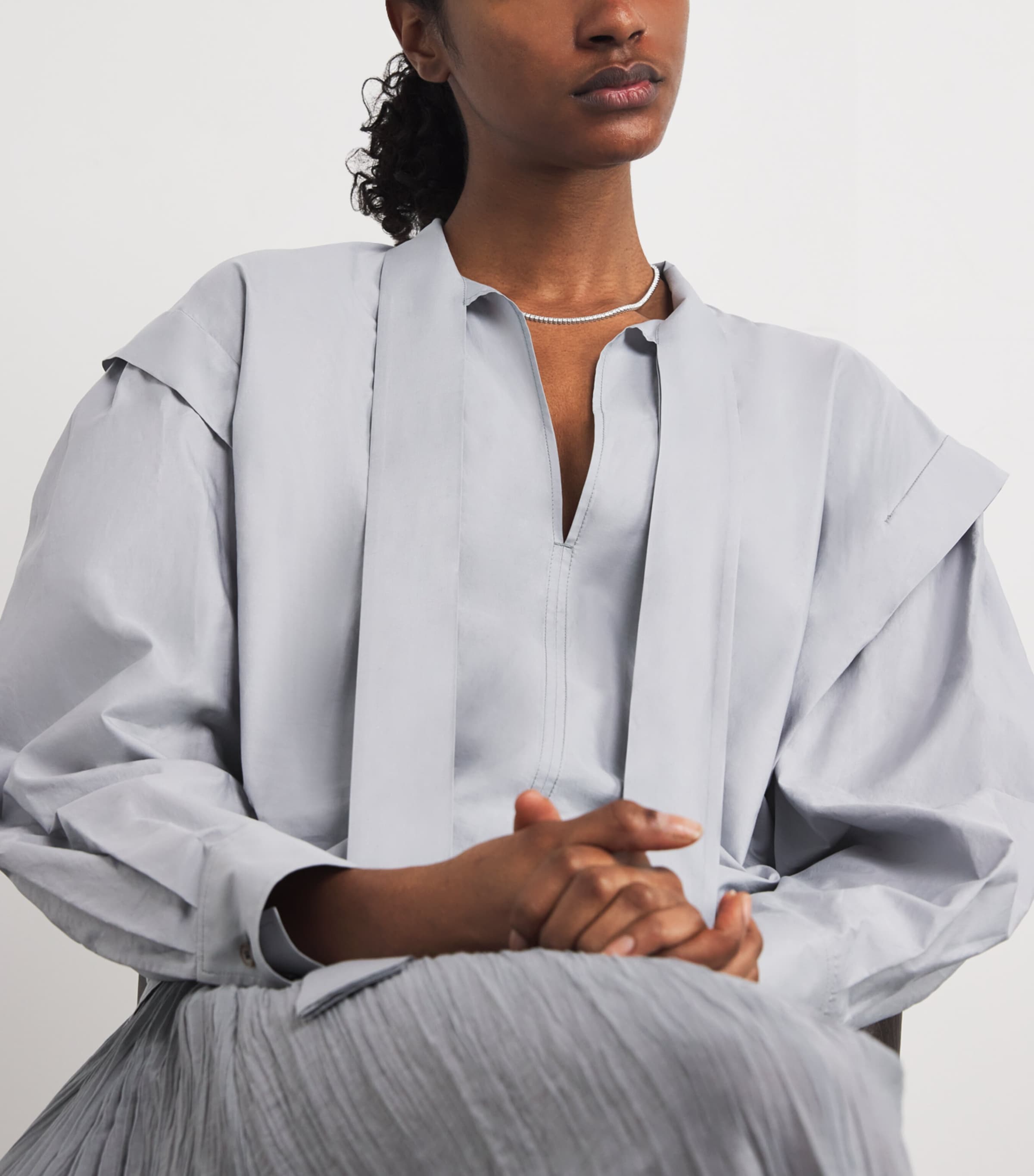 White Gold and Diamond Tennis Necklace (9.25ct) WHITE GOLD Image 4