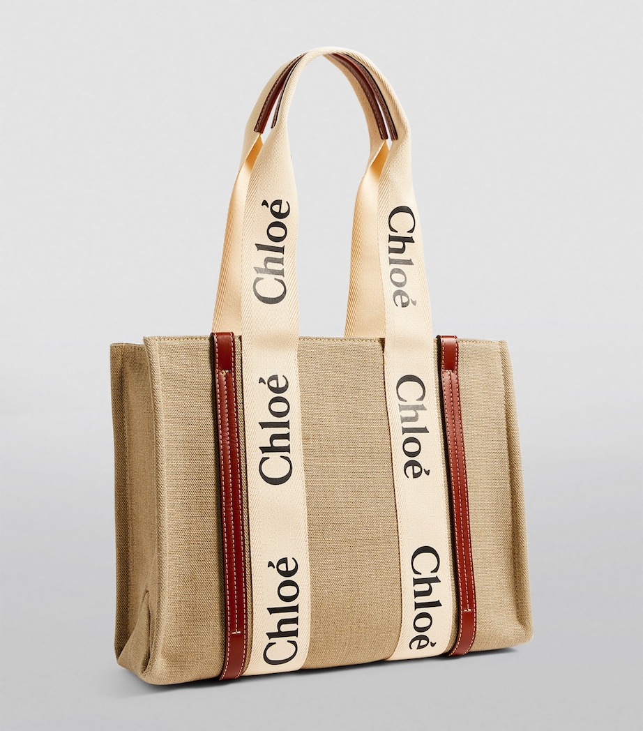Medium Woody Tote Bag WHITE  BROWN 1 Image 2