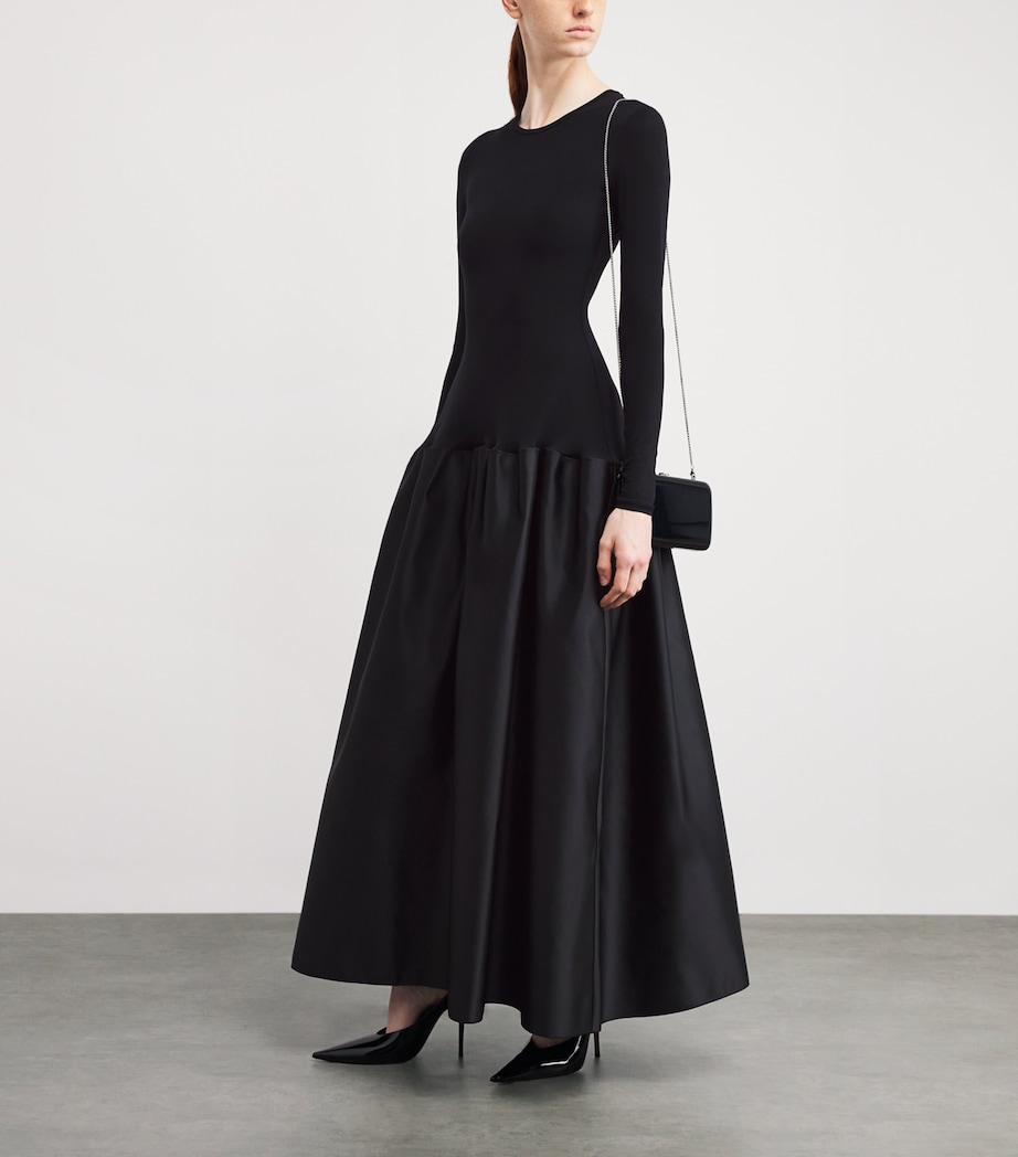 Dropped-Waist Catrin Maxi Dress BLACK Image 2