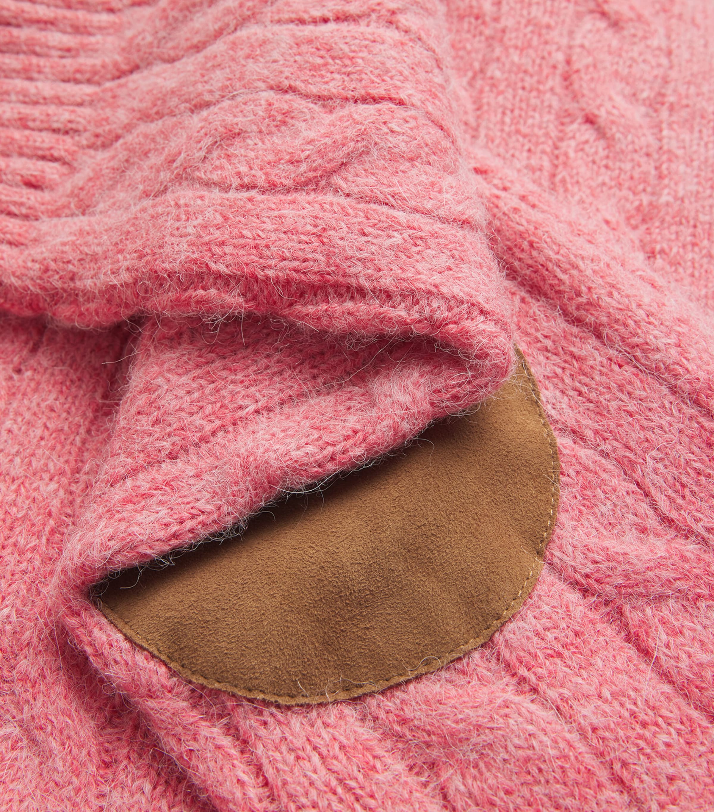 Wool-Blend Suede-Patch Sweater RED Image 5