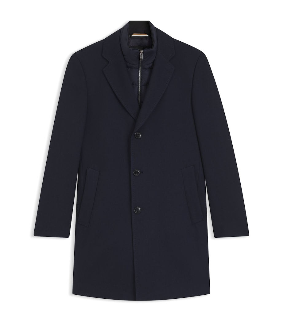 BOSS Mens Cotton-Blend Padded-Liner Coat Image 1