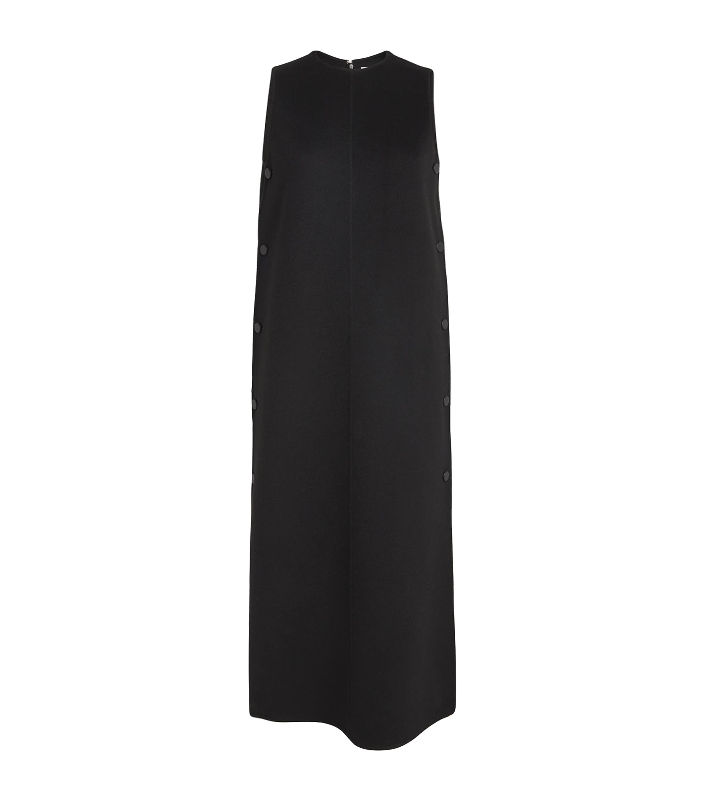 Shop Yves Salomon Wool-cashmere Midi Dress In Black