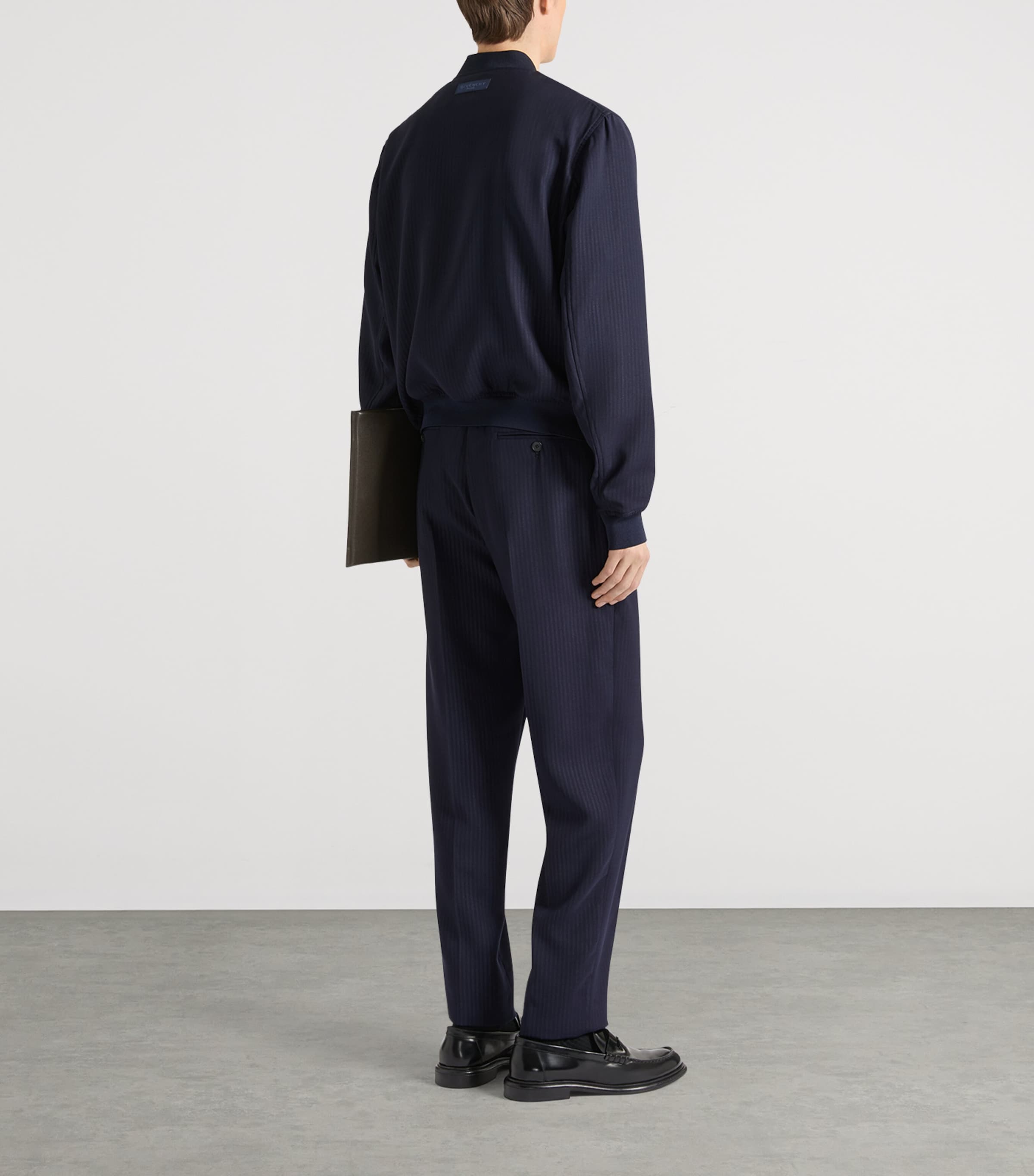 Givenchy Mens Wool-Blend Stripe Bomber Jacket Image 3