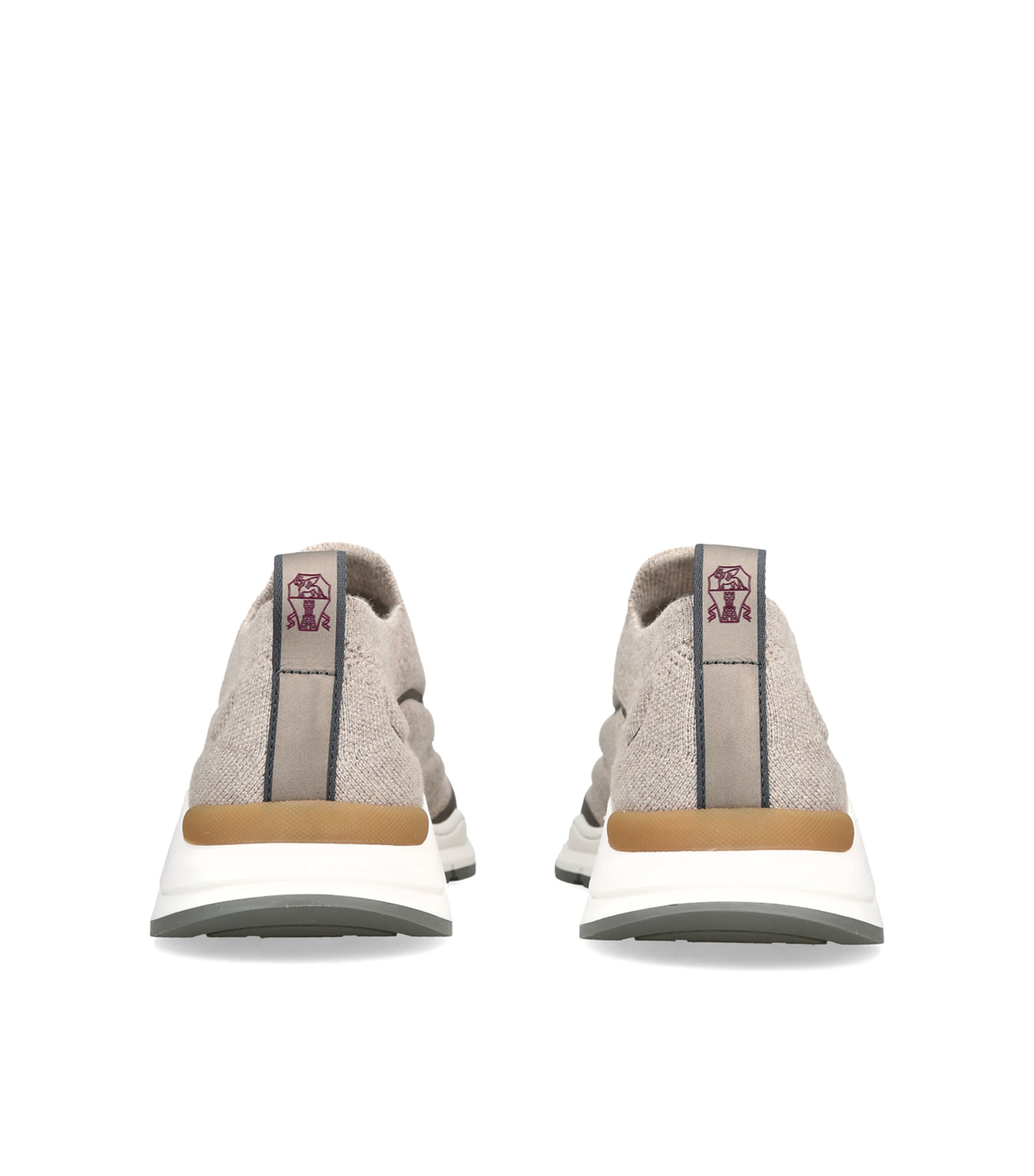 Brunello Cucinelli Kids Cotton Slip-On Sneakers Beige Comb Image 4