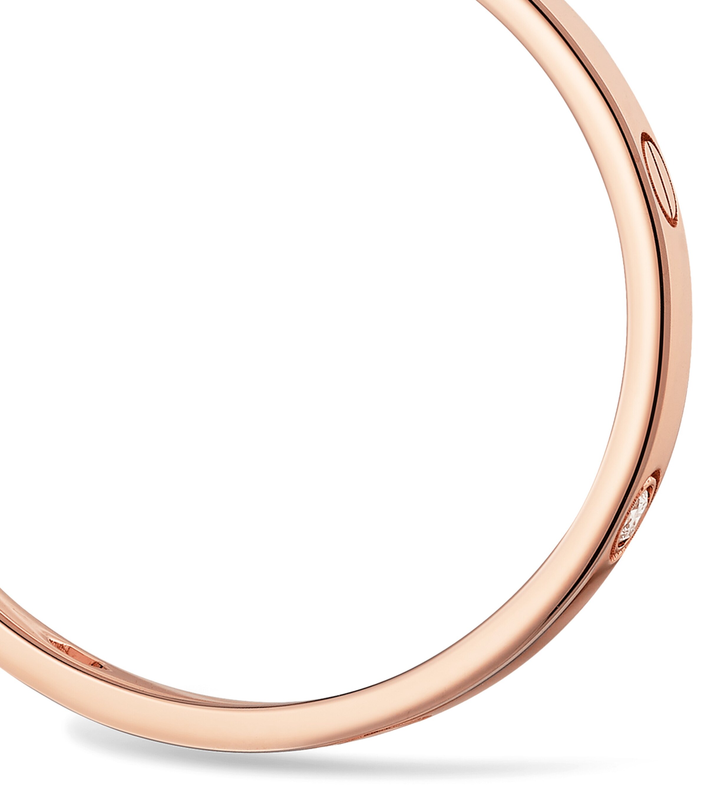 Rose Gold and Diamond Love Hoop Earrings ROSE GOLD Image 3