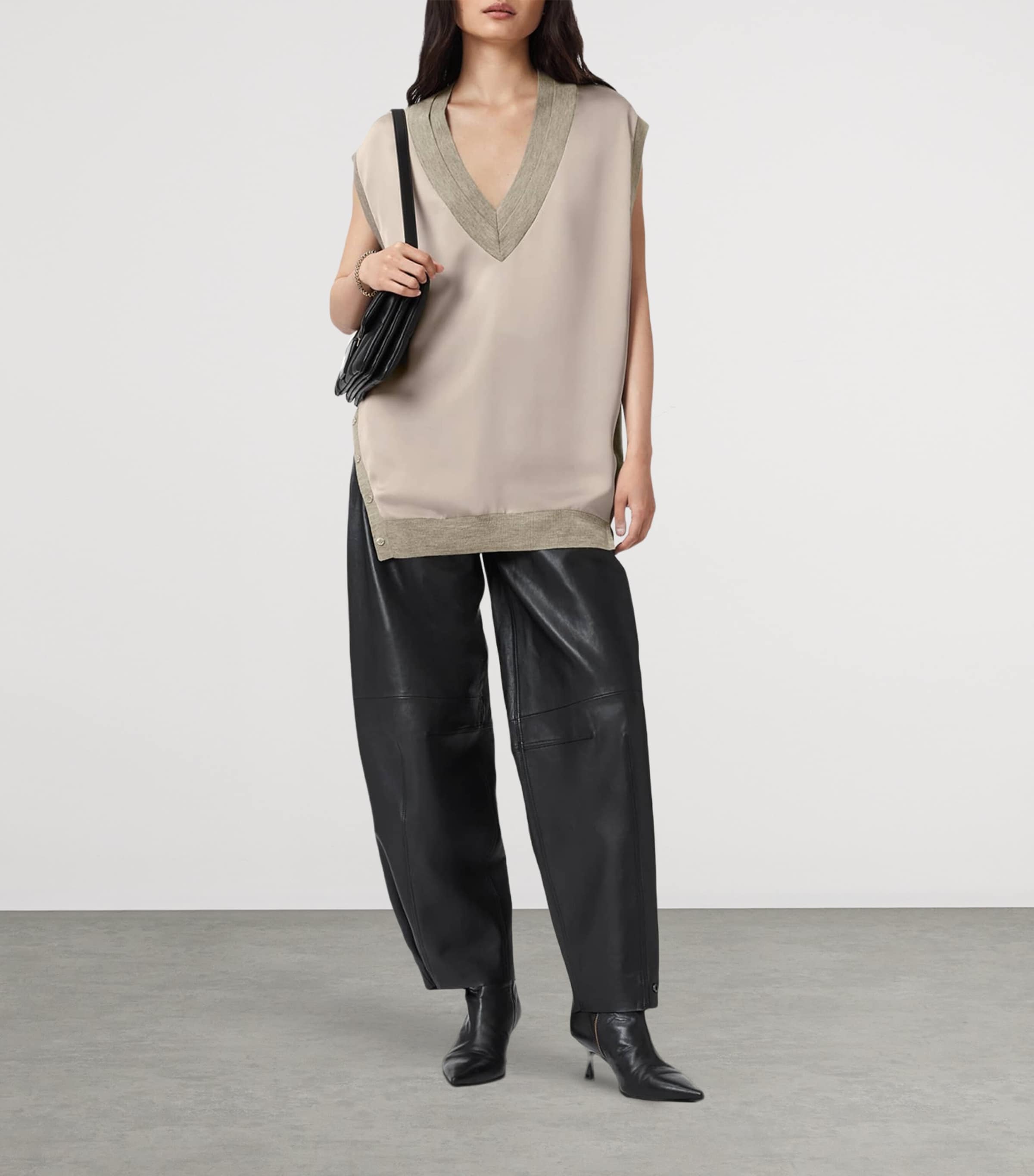 Bern Studded Tank Top TAUPE GREY Image 3