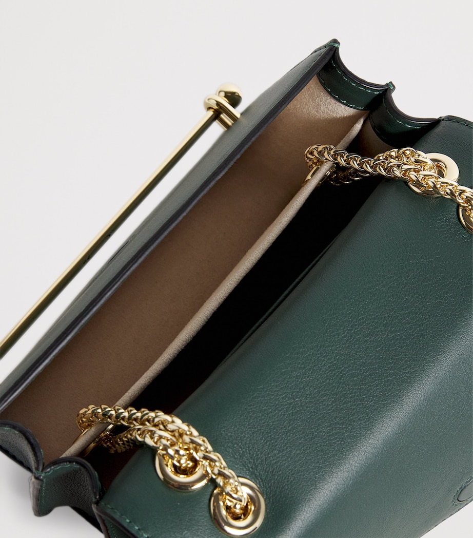 Mini Leather East-West Shoulder Bag BOTTLE GREEN Image 4