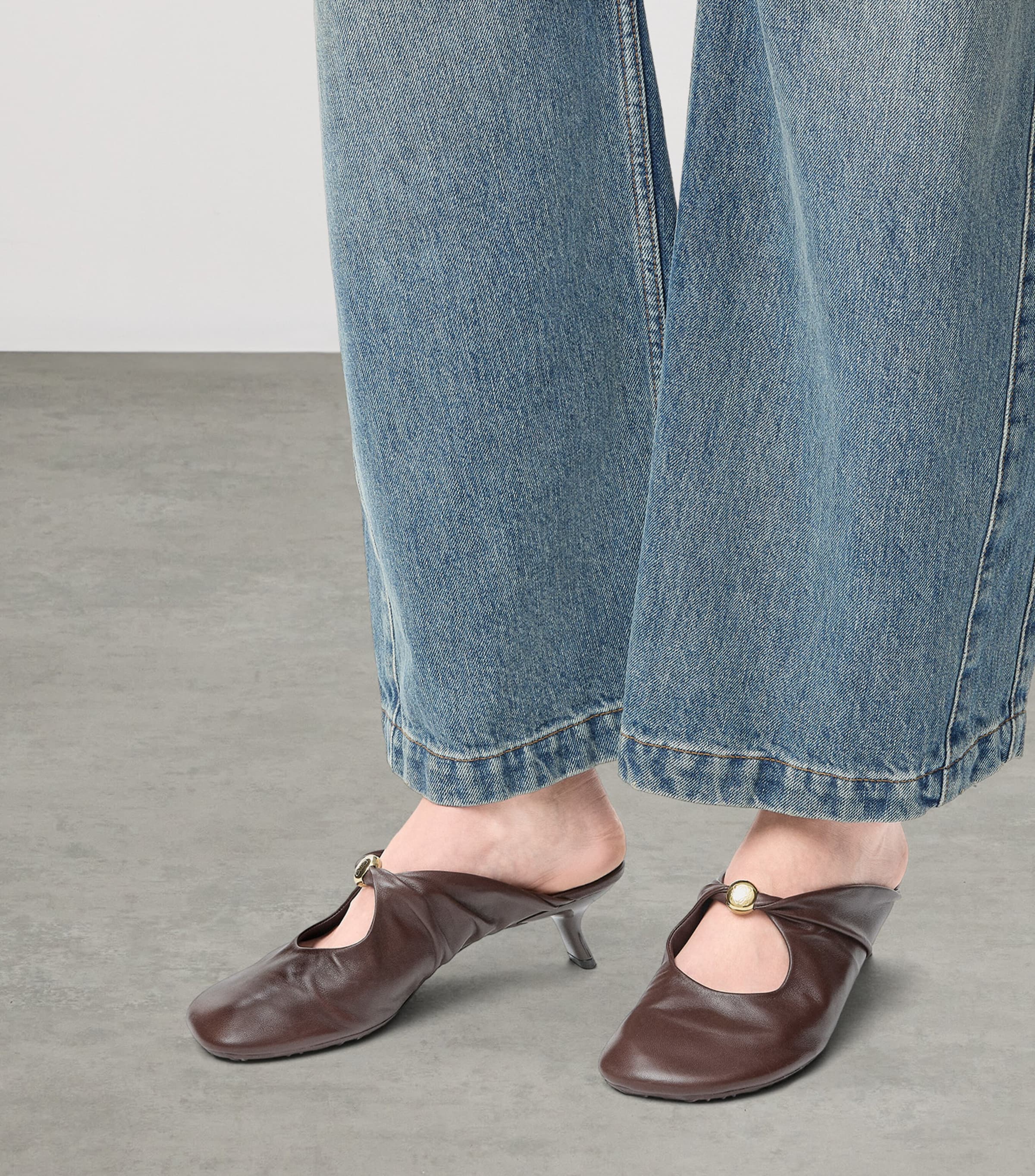 LOEWE Lambskin Pebble Soft Heeled Mules 45 | Harrods DE
