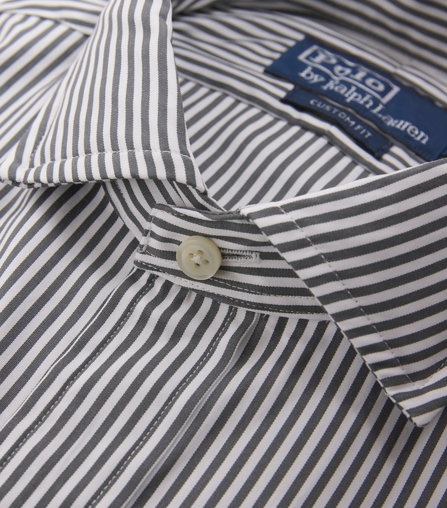 Cotton Poplin Custom Fit Stripe Shirt DARK METAL Image 5