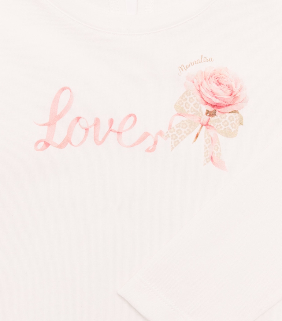 Monnalisa Cotton Love Print T-Shirt (3 Months-6 Years) Panna Image 3