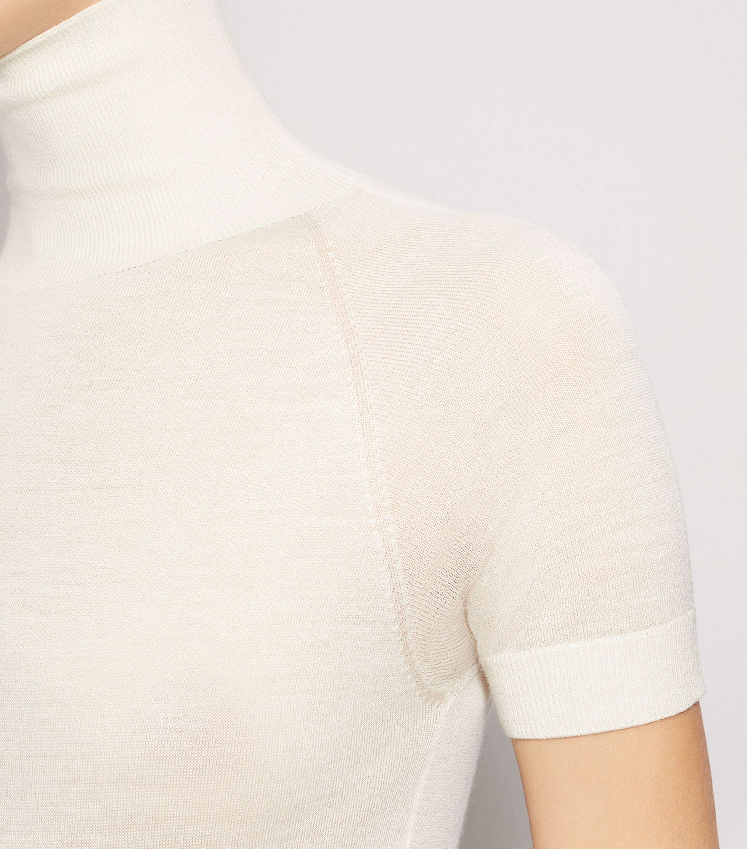 Wool Short-Sleeve Bodysuit BLANC NATUREL Image 6