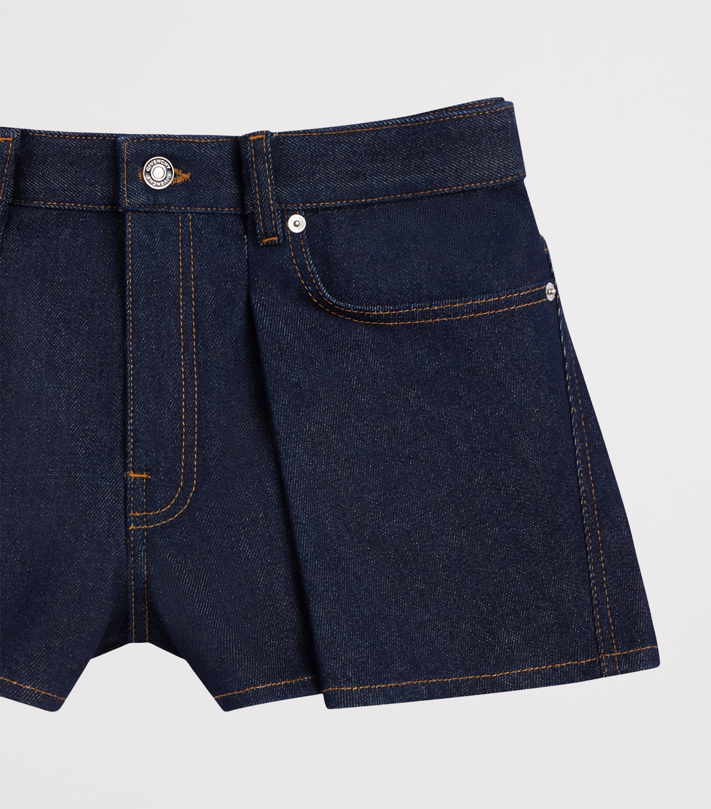 Givenchy Womens Denim Pinch Shorts Image 6