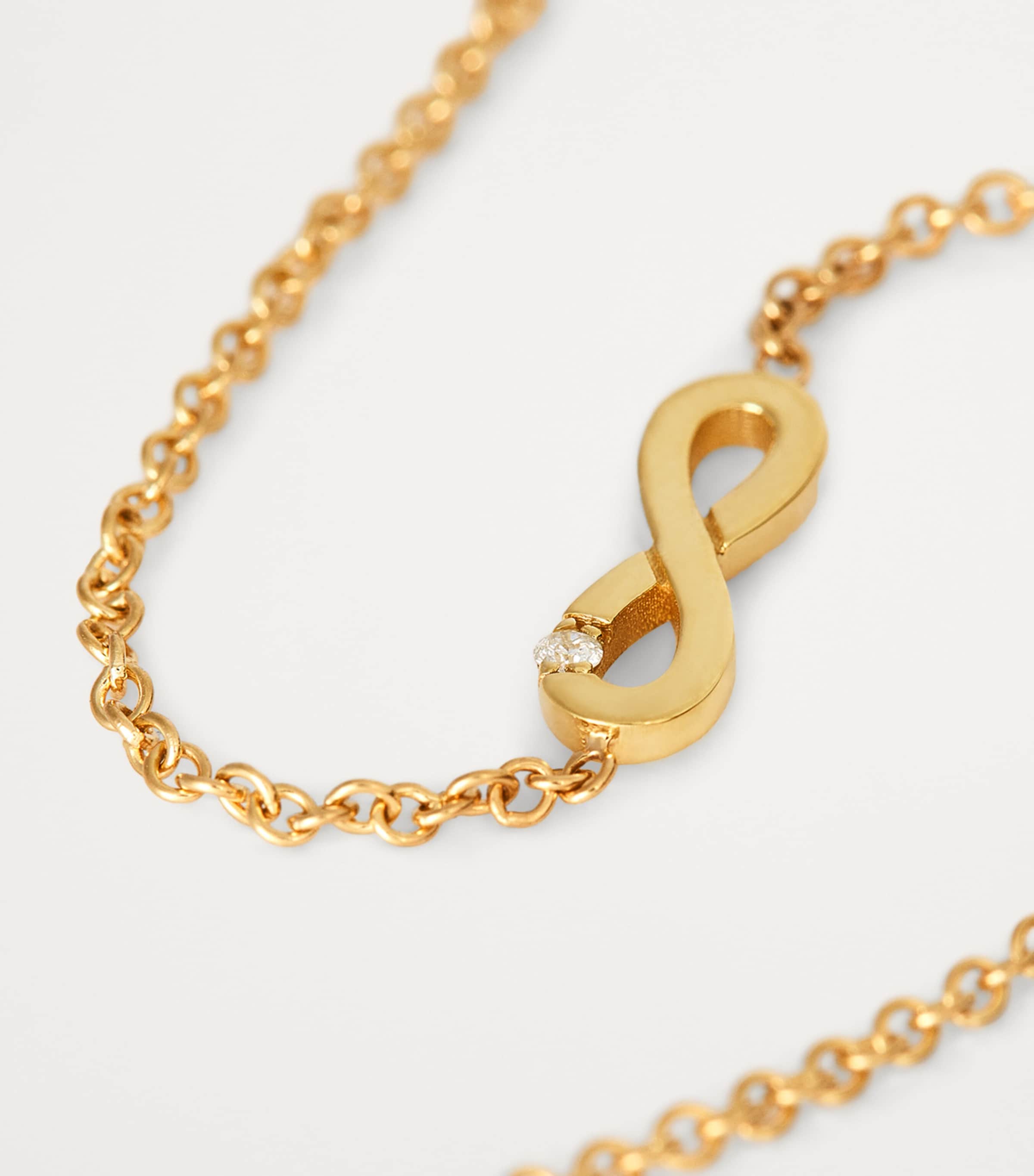 Jennifer Meyer Yellow Gold and Diamond Infinity Chain Bracelet Yellow Gold Image 4
