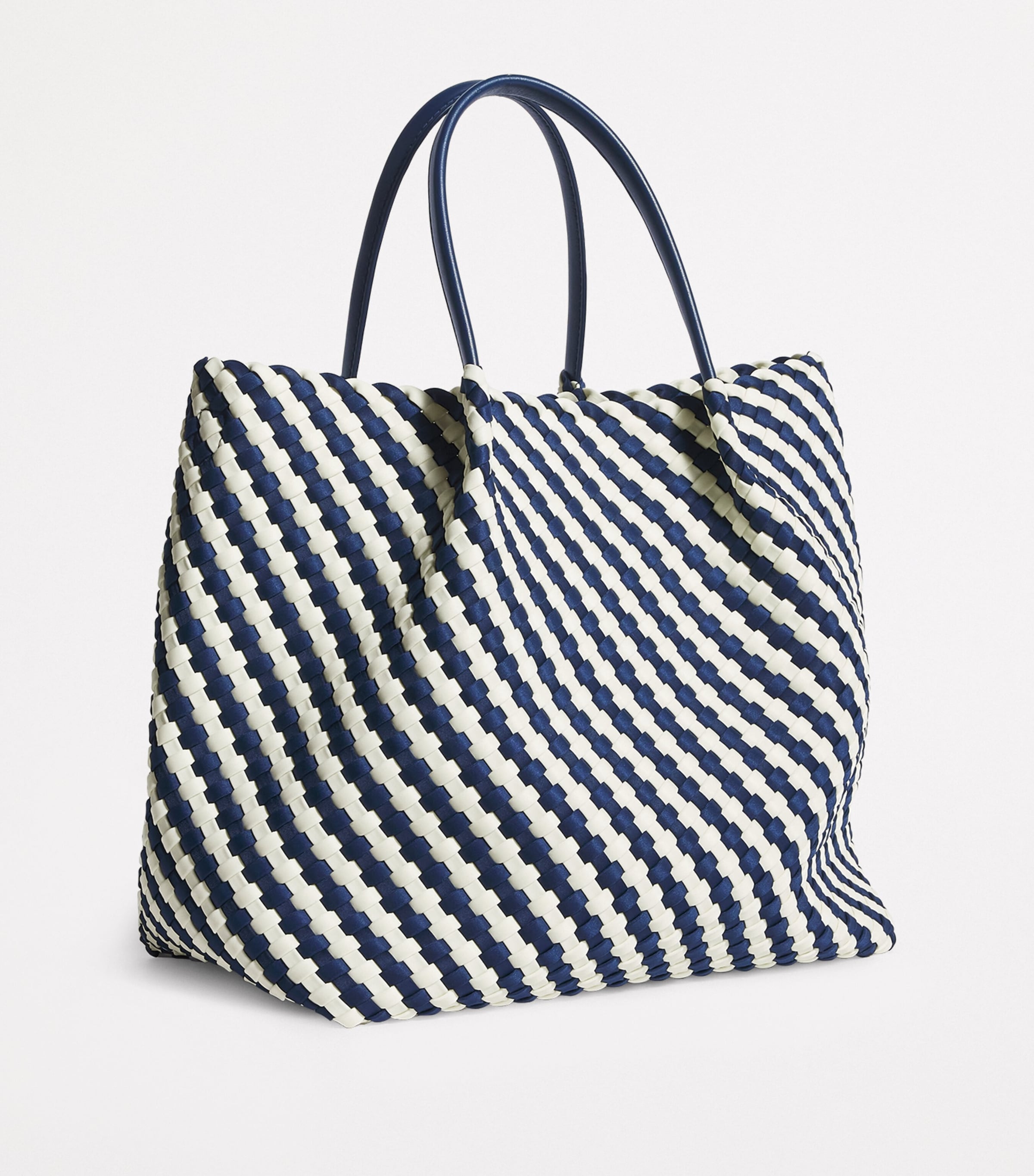 Harrods Neoprene Woven East-West Tote Bag Navy Image 3