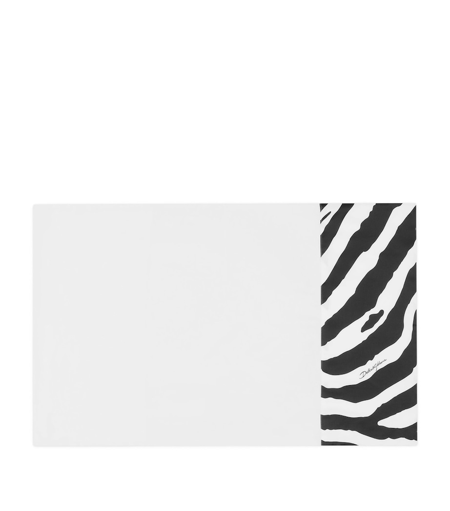 Set of 2 Cotton Zebra Pillowcases (50cm x 80cm) UZ024-BIANCO/ZEBRA Image 1