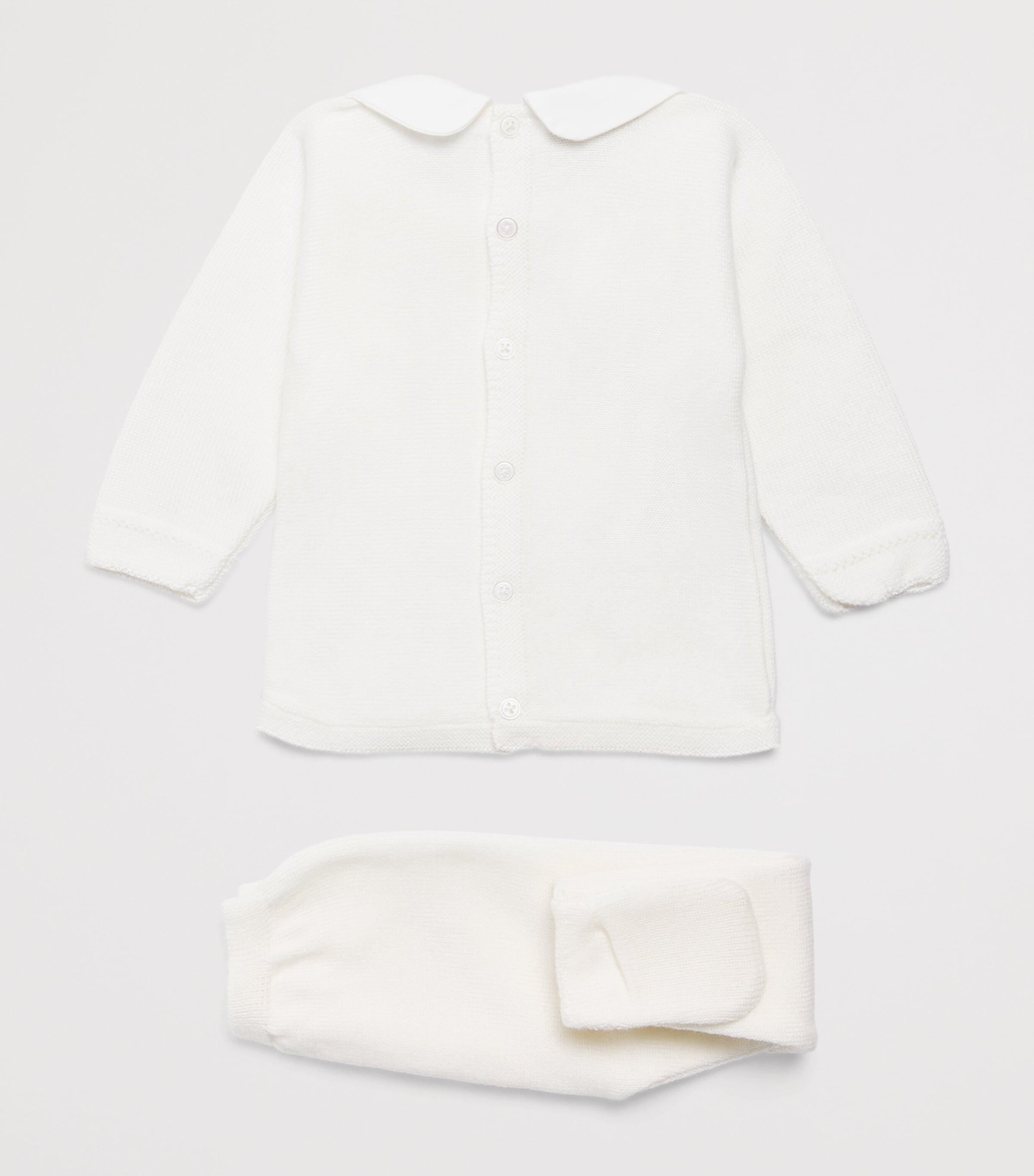 Paz Rodriguez Cotton Sweater and Trousers Set (0-12 Months) Cream/cream Image 2
