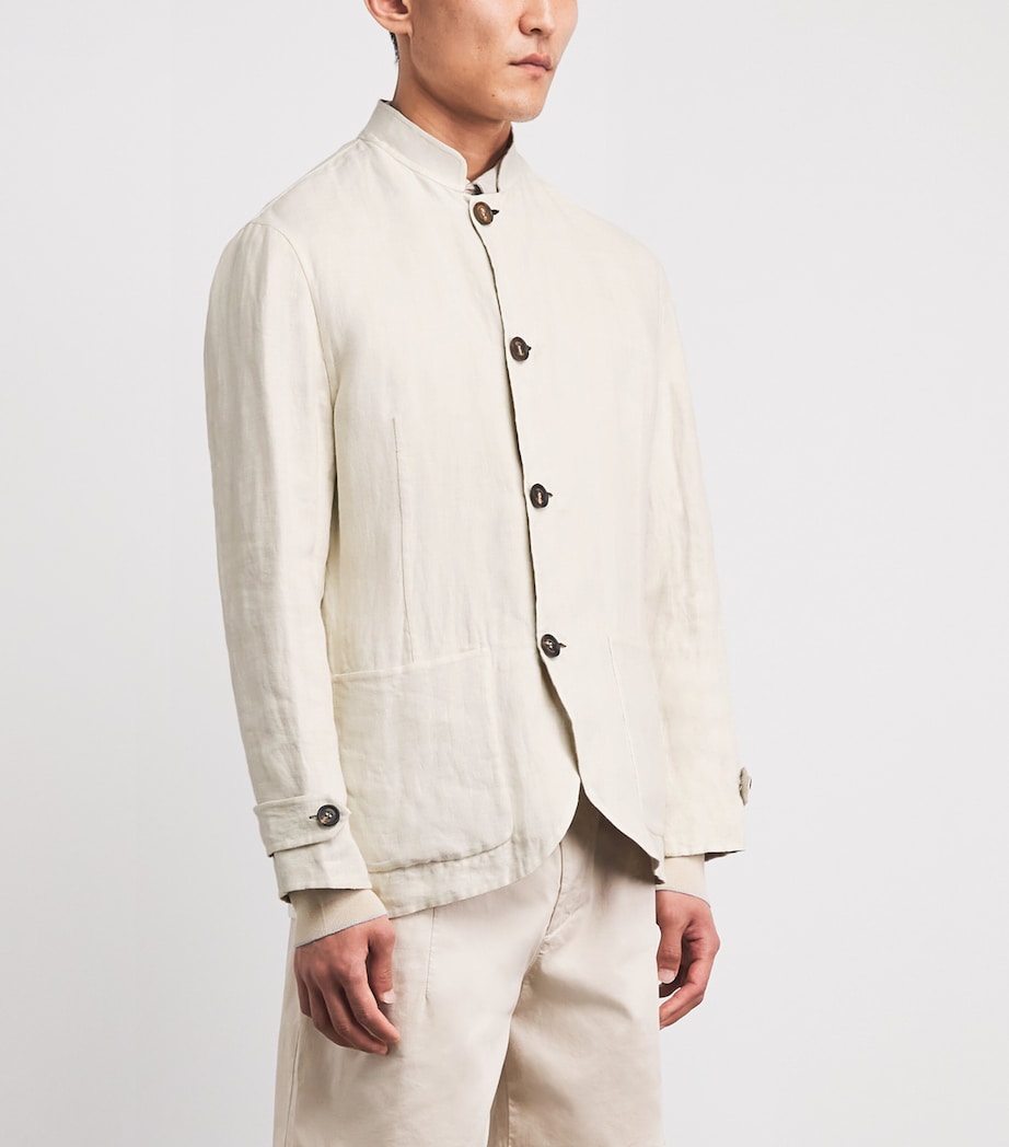 Eleventy Mens Linen-Silk Reversible Jacket Avorio, Sabbia Image 6