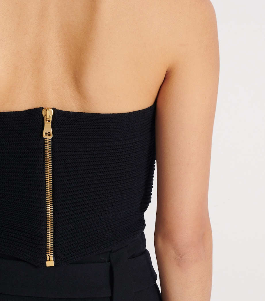 Rib-Knit Bandeau Top 0PA NOIR Image 8