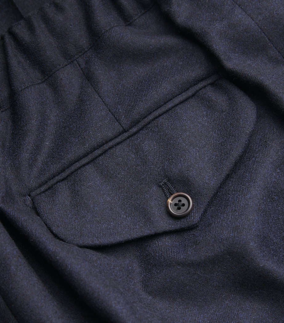Virgin Wool Drawstring Trousers 001/16 NAVY 7WA379 Image 5
