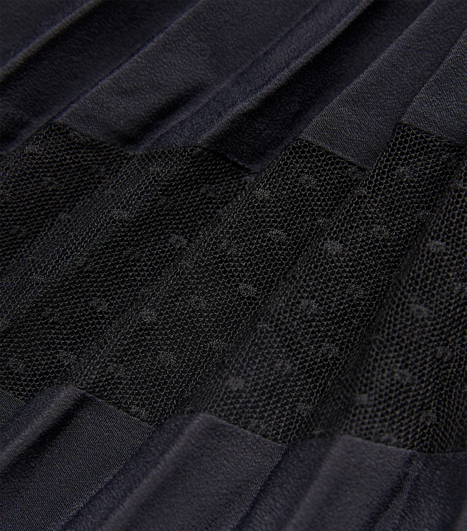 Pleated Asymmetric Midi Skirt NAVY Image 5