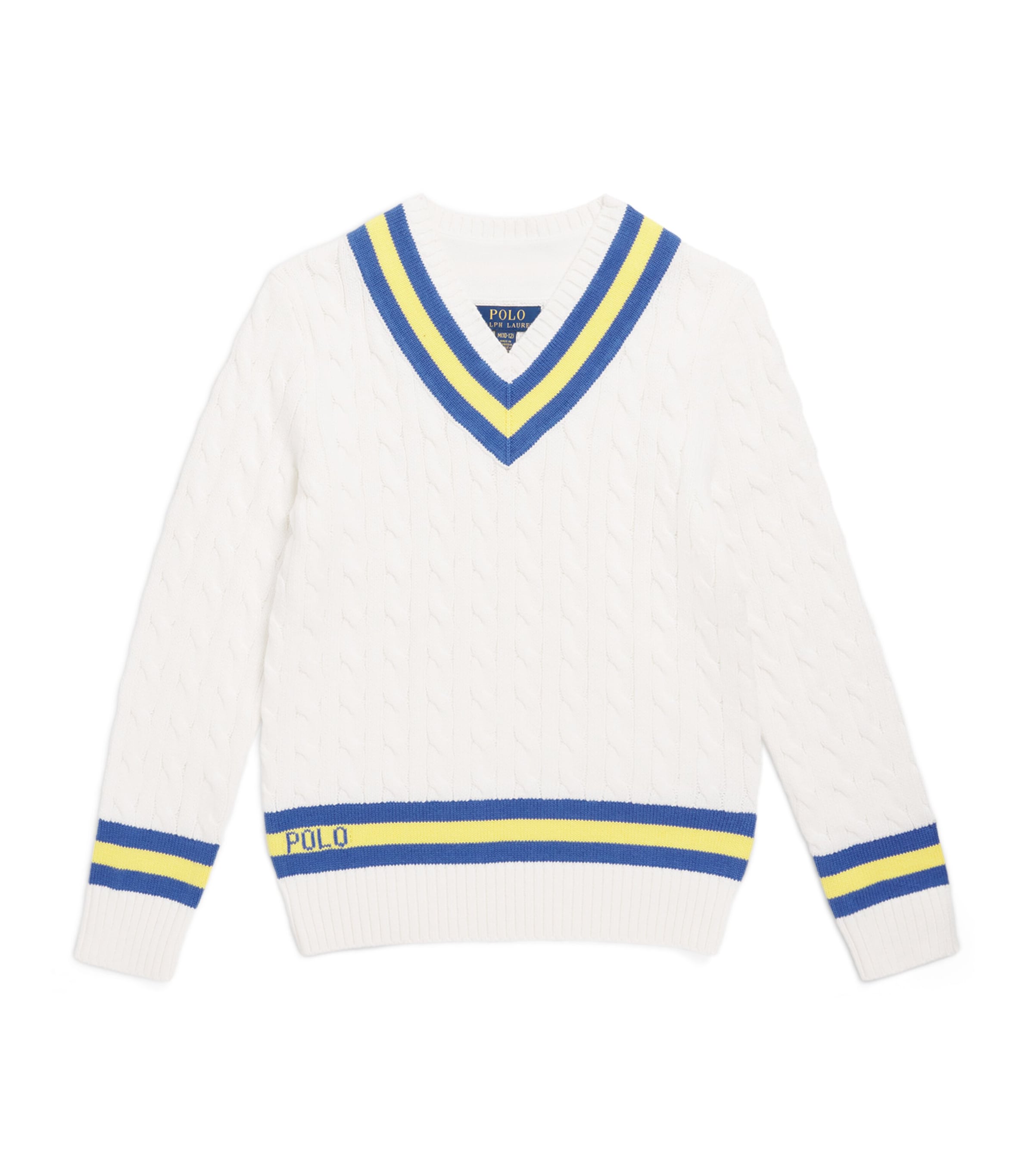 Ralph Lauren Kids Stripe-Detail Cable-Knit Dress (2-7 Years) Deckwash W Image 1