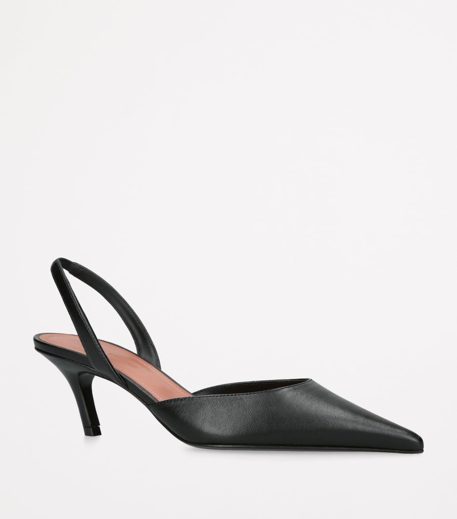 Leather Sofia Slingback Heels 60 BLACK Image 3