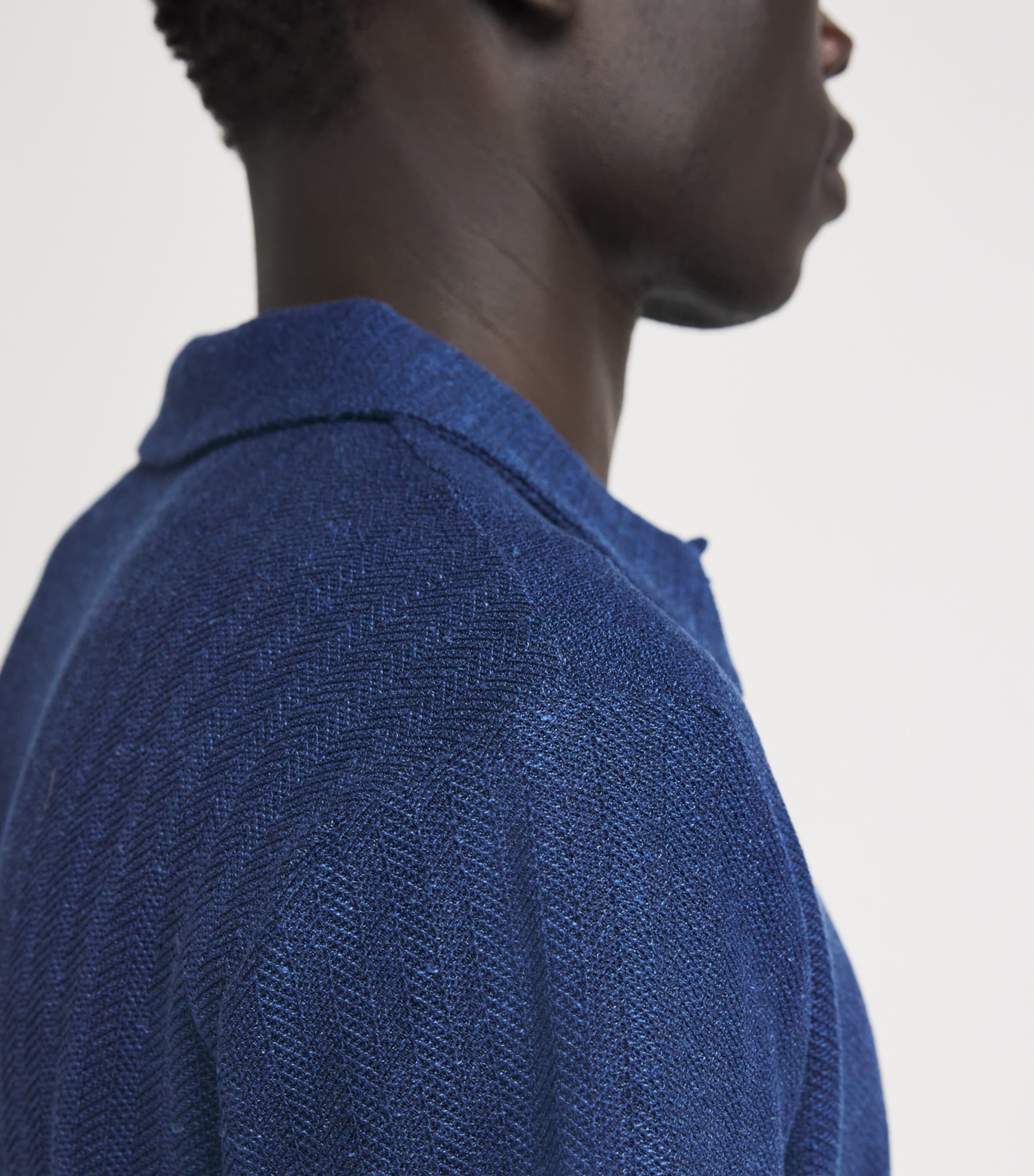 JACOB COHËN Mens Geometric Polo Shirt Navy Image 3