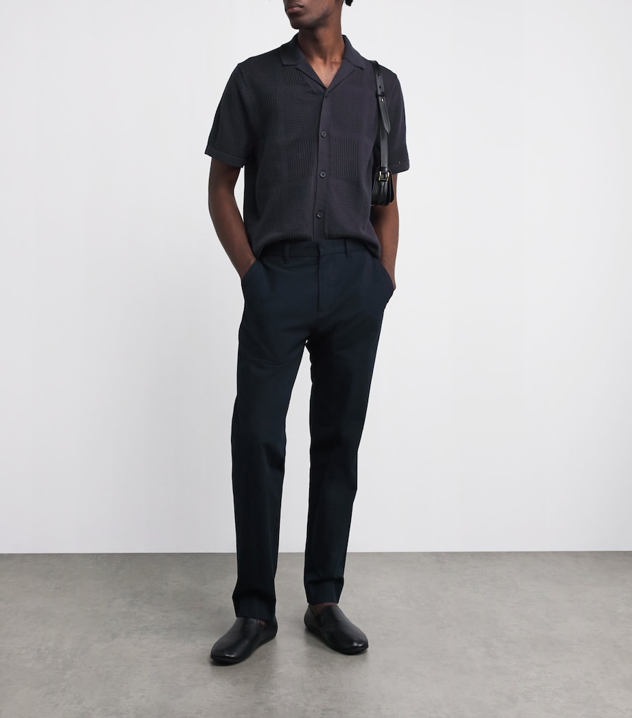 Cotton Pointelle-Knit Cabana Shirt LT COASTAL-462LCO Image 2