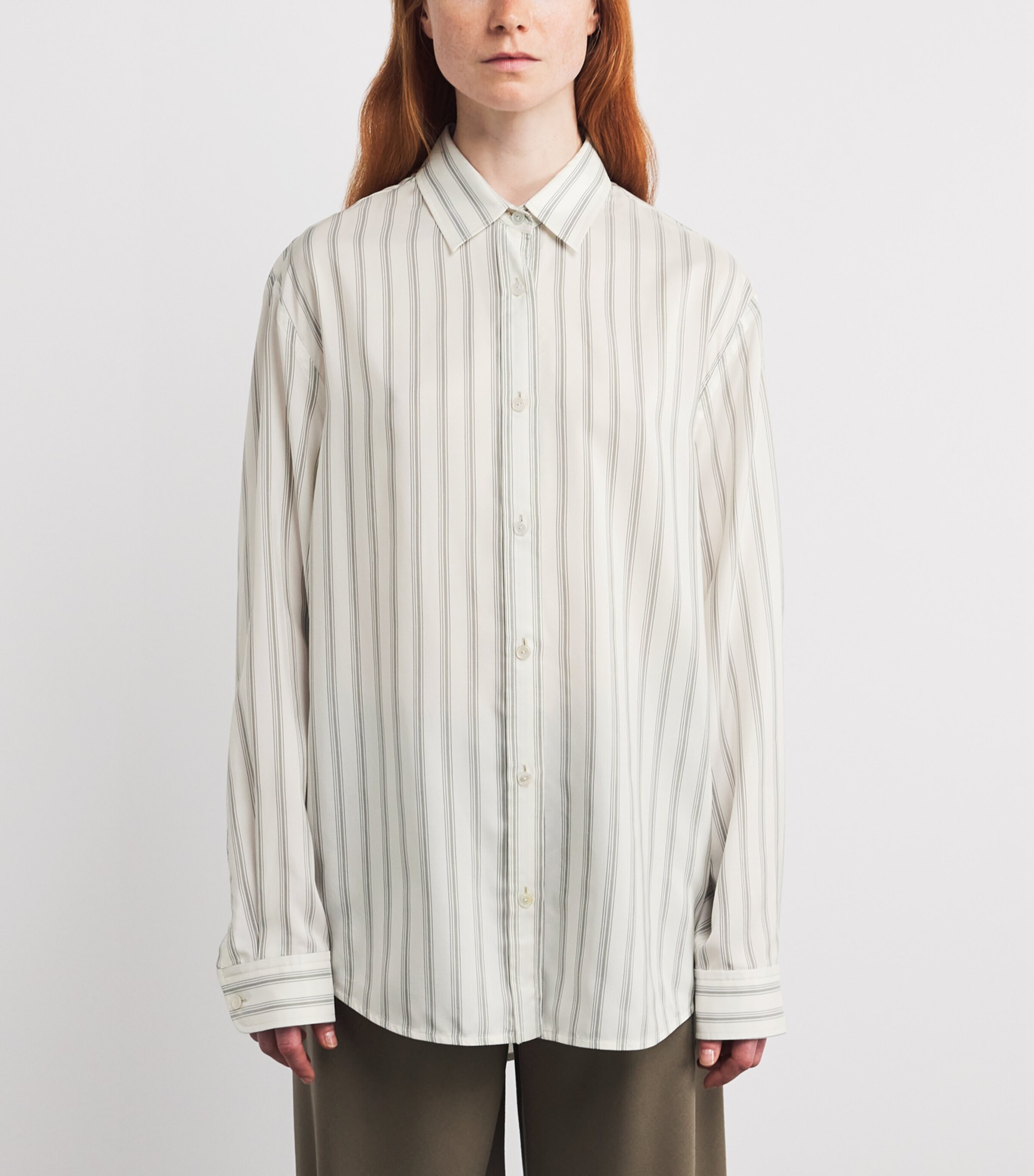 Eirlys Silk Stripe Shirt GREY STRIPE Image 3
