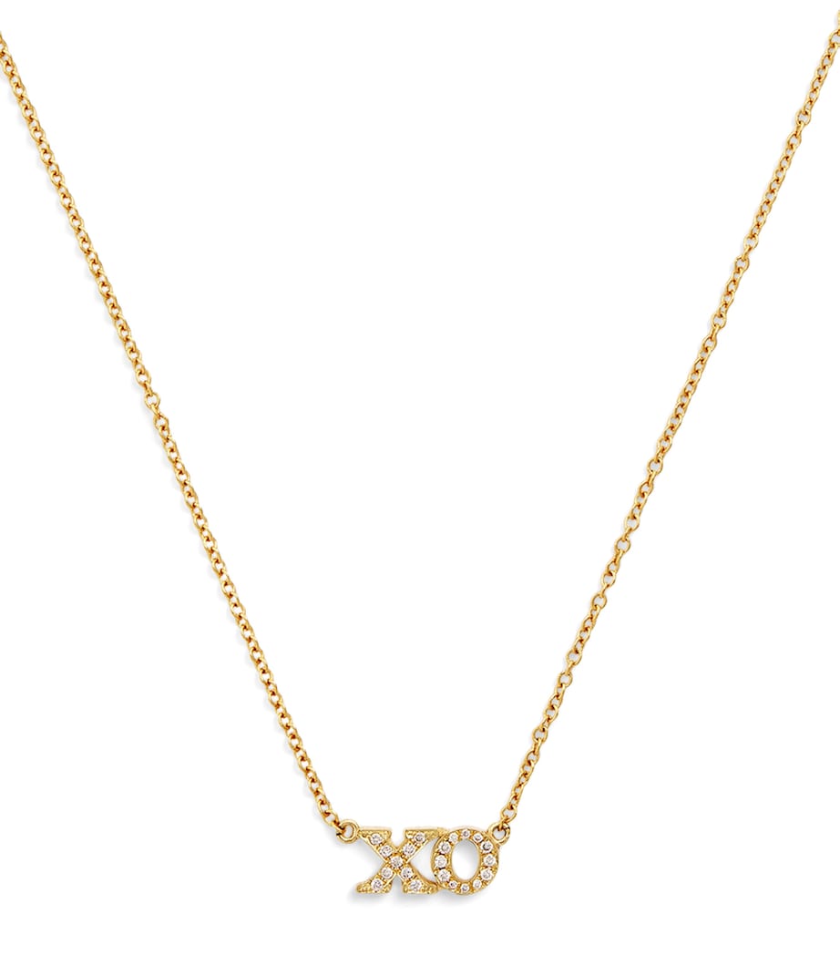 Yellow Gold and Diamond XO Necklace YELLOW GOLD Image 1