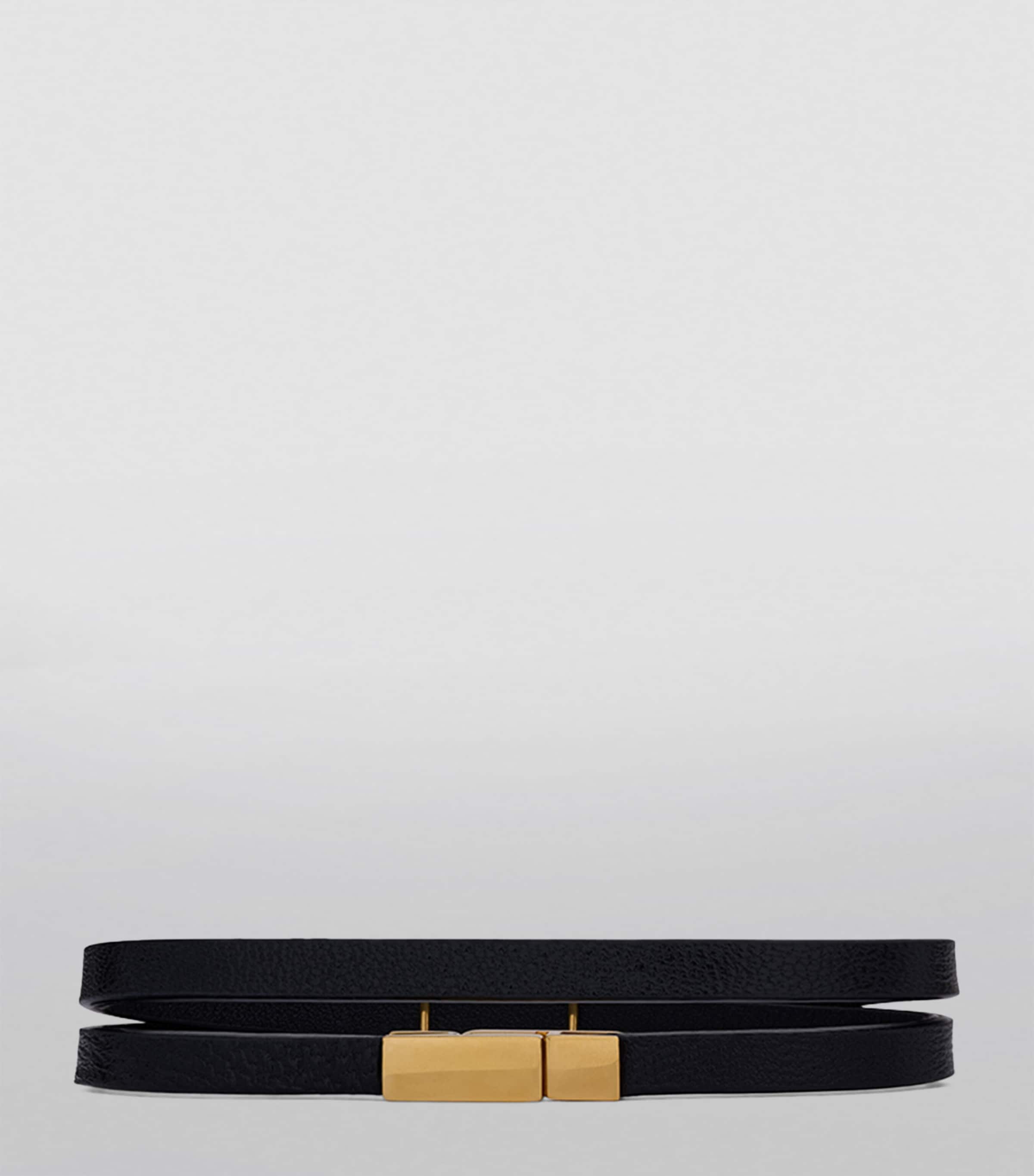 Saint Laurent Leather Opyum Double Wrap Bracelet Image 3