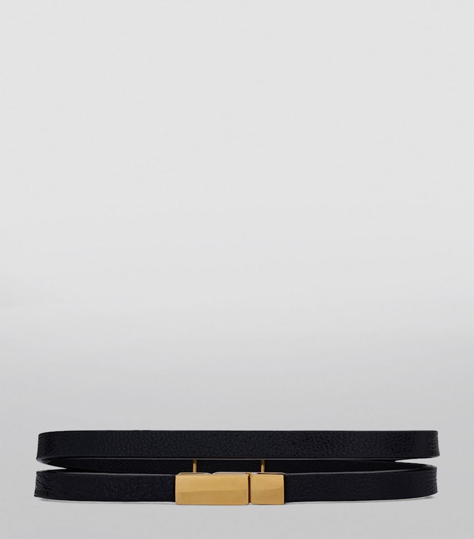 Saint Laurent Leather Opyum Double Wrap Bracelet Image 3