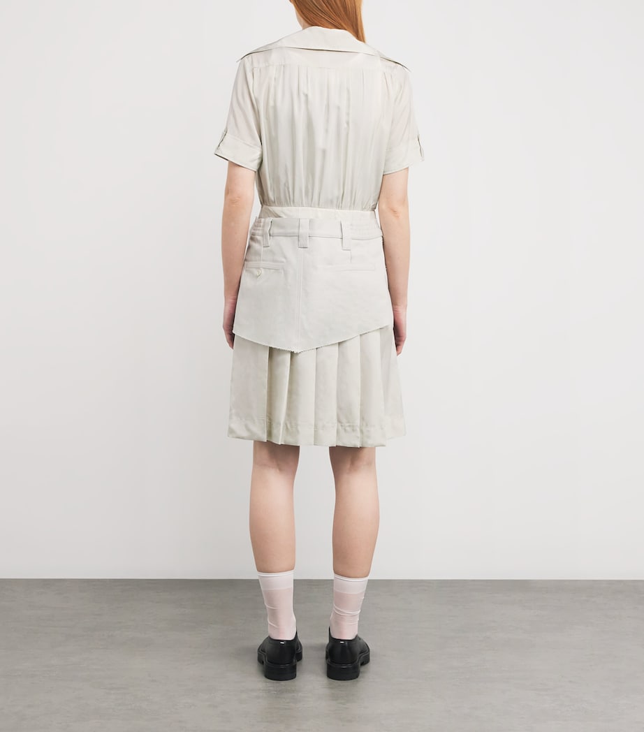 Maison Margiela Womens Layered Convertible Midi Dress Healing Aloe And Pearl Image 4