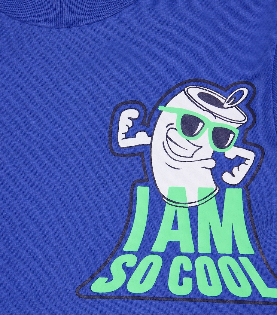 Cotton Graphic T-Shirt (8-12 Years) BLUE Image 3