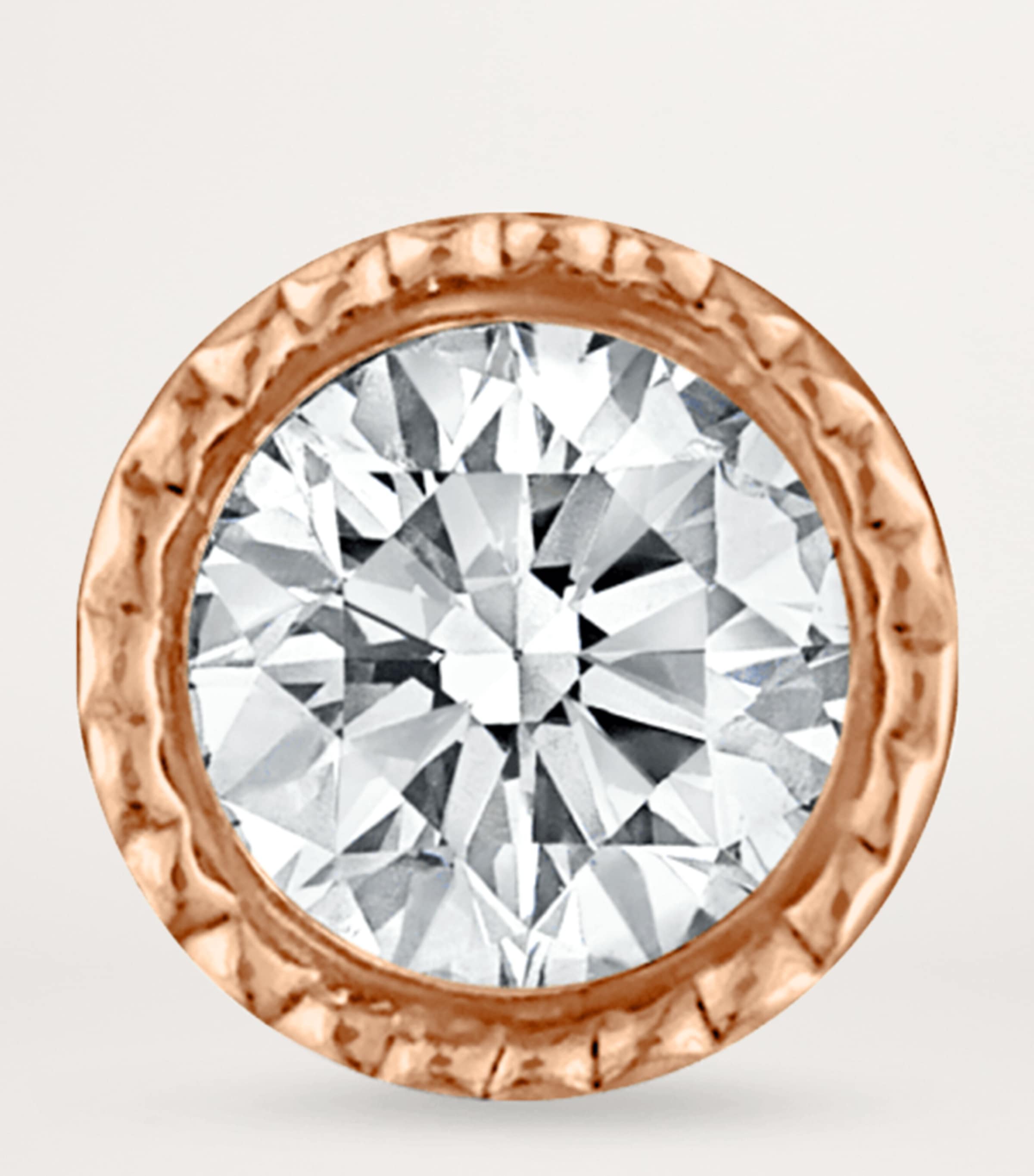 Scalloped Set Diamond Threaded Single Stud Earring (1.5mm) ROSE GOLD Image 2