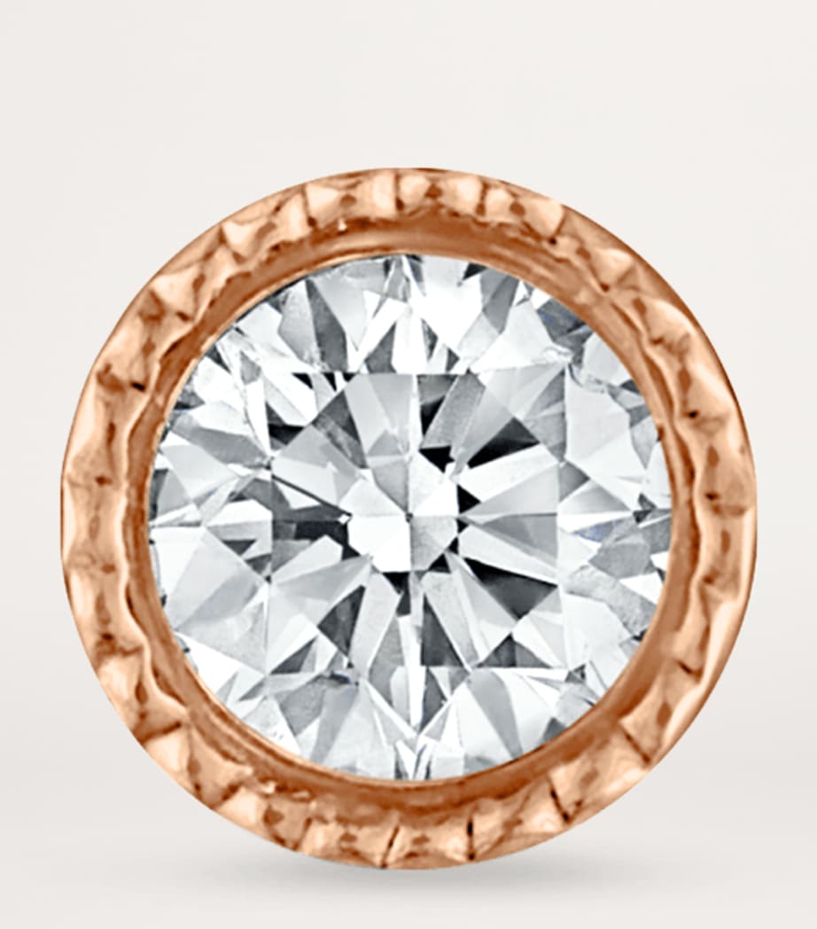 Scalloped Set Diamond Threaded Single Stud Earring (1.5mm) ROSE GOLD Image 2