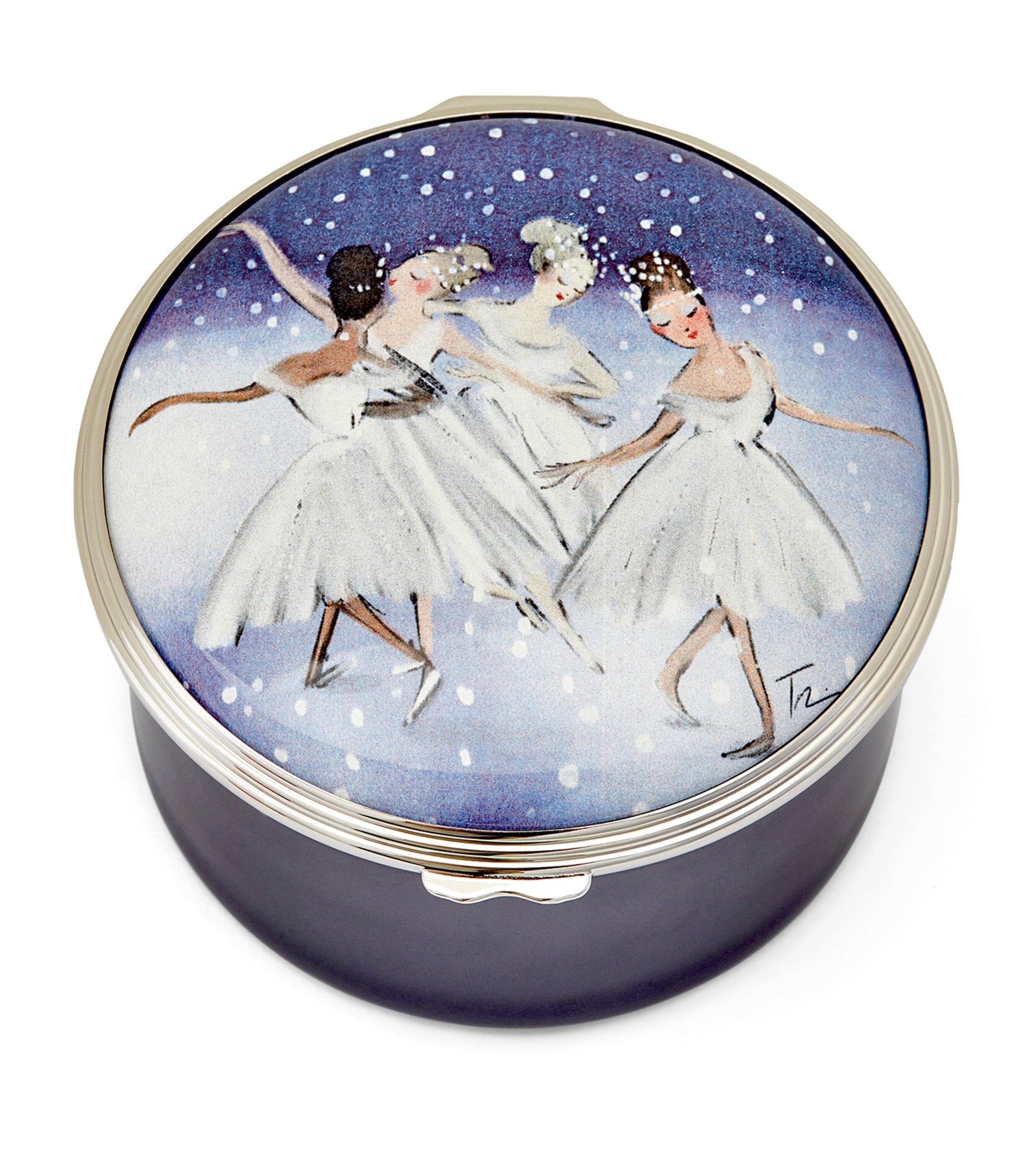 Halcyon Days Enamel Waltz Of The Snowflakes Musical Box In Multi